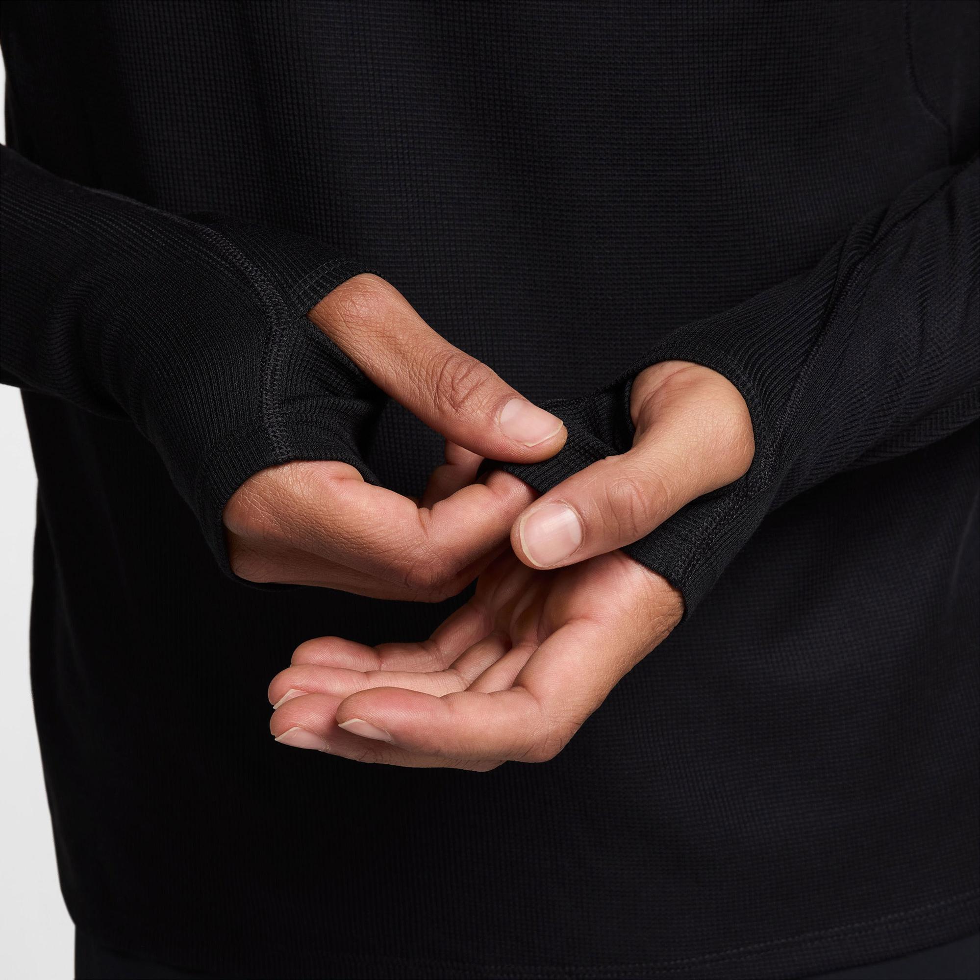 Nike Dri-Fit Trail Midlayer Erkek Siyah Kapüşonlu Hoodie