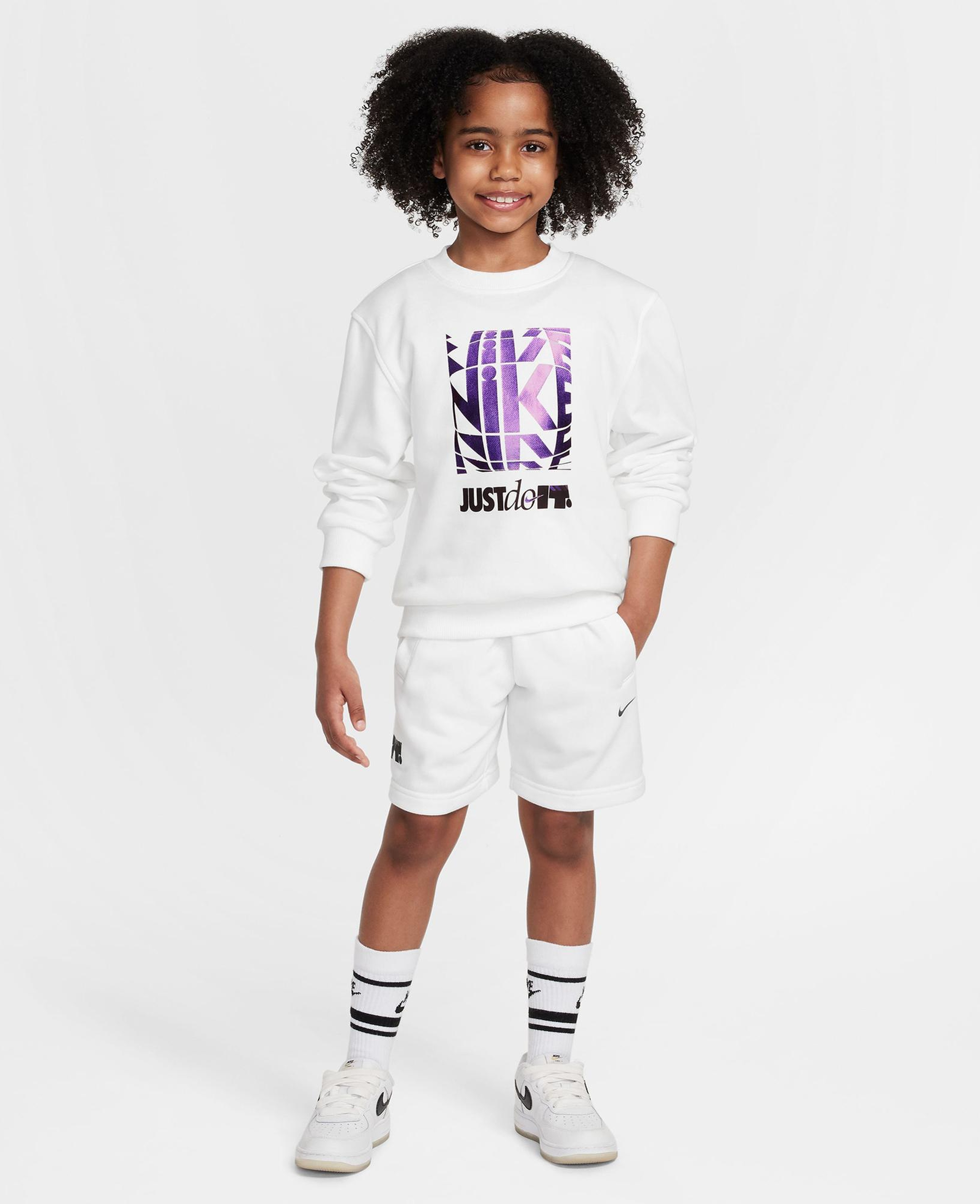 Nike Sportswear Club Crew Çocuk Beyaz Sweatshirt