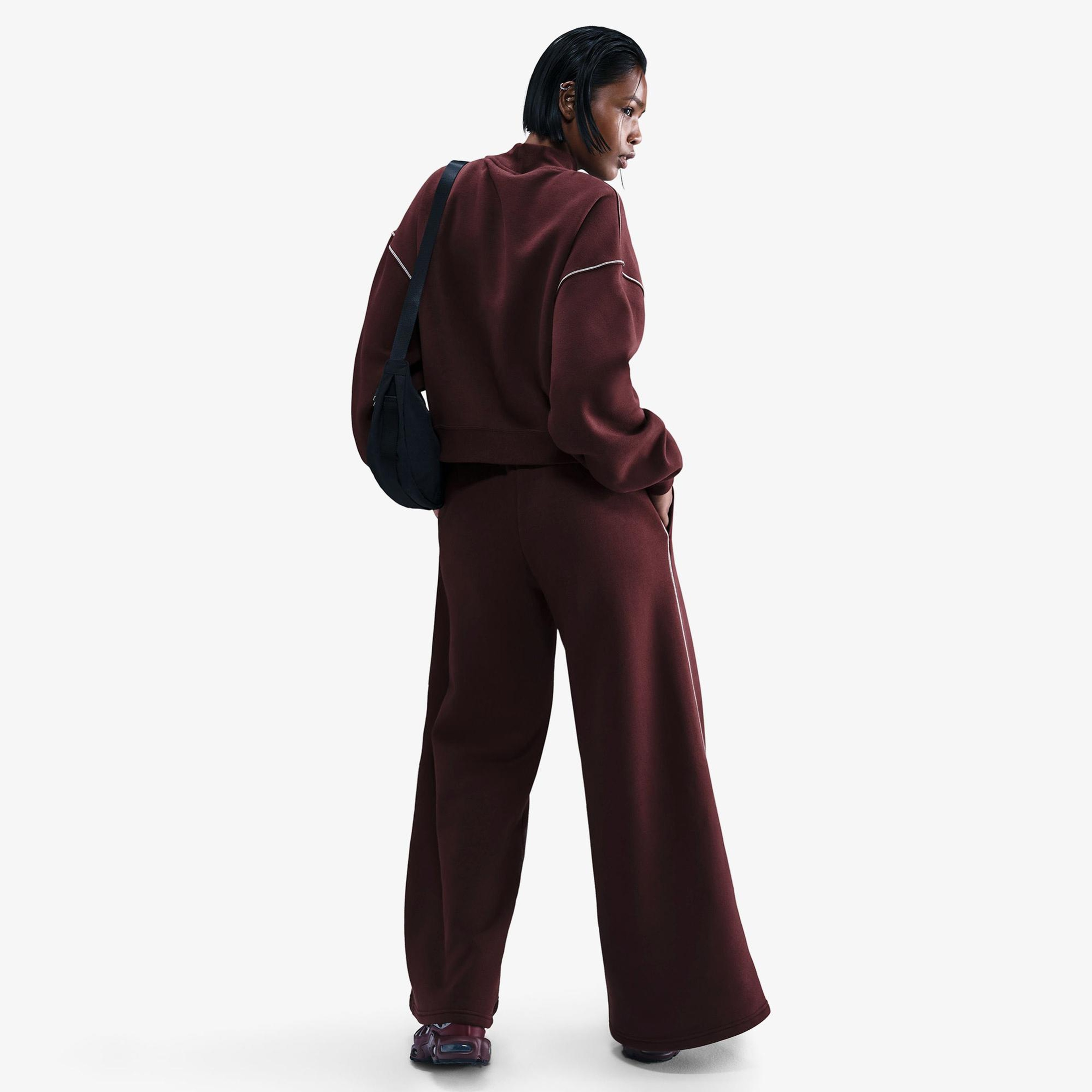 Nike Sportswear Phoenix Fleece Logo Kadın Bordo Eşofman Altı