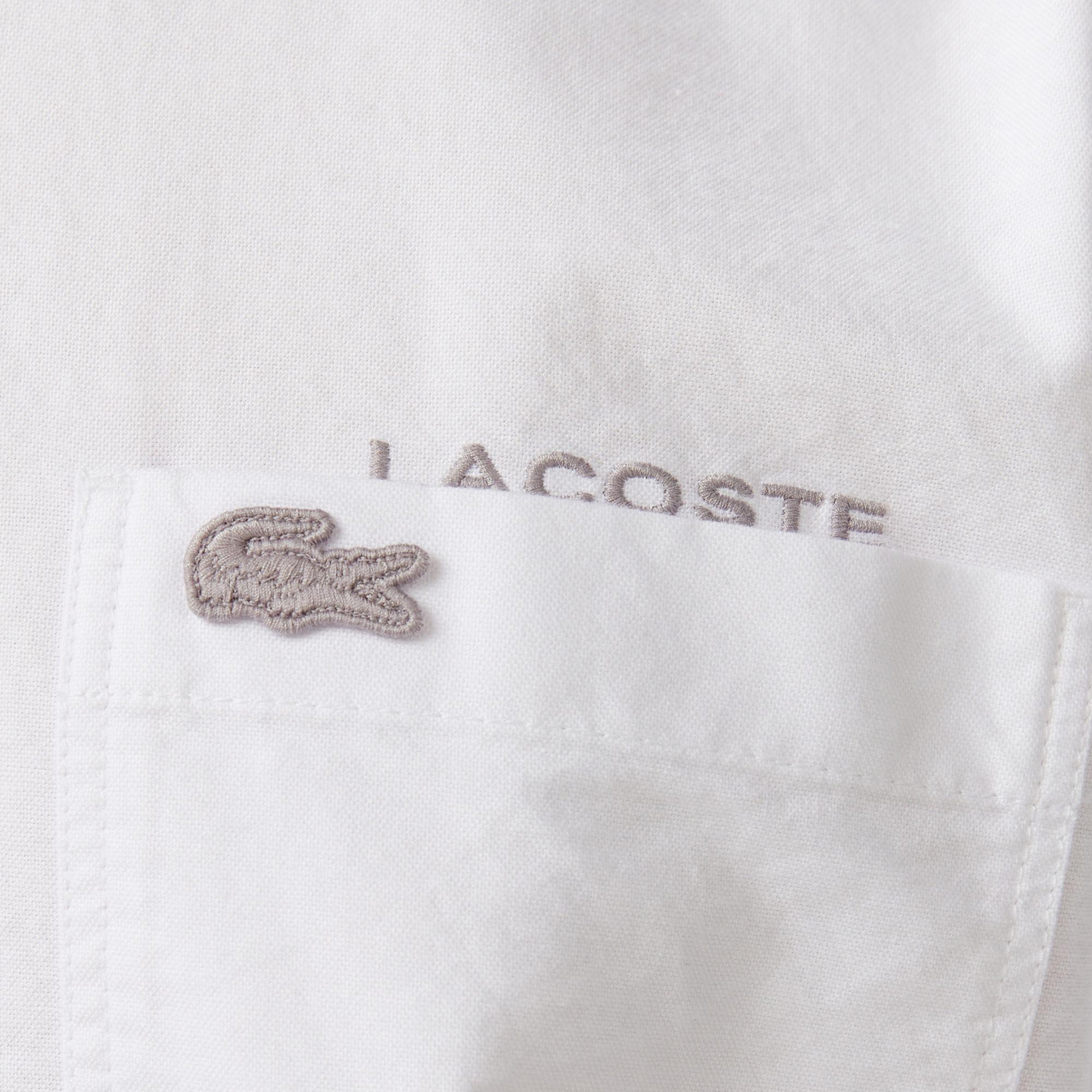 Lacoste Erkek Regular Fit Düğmeli Yaka Beyaz Gömlek