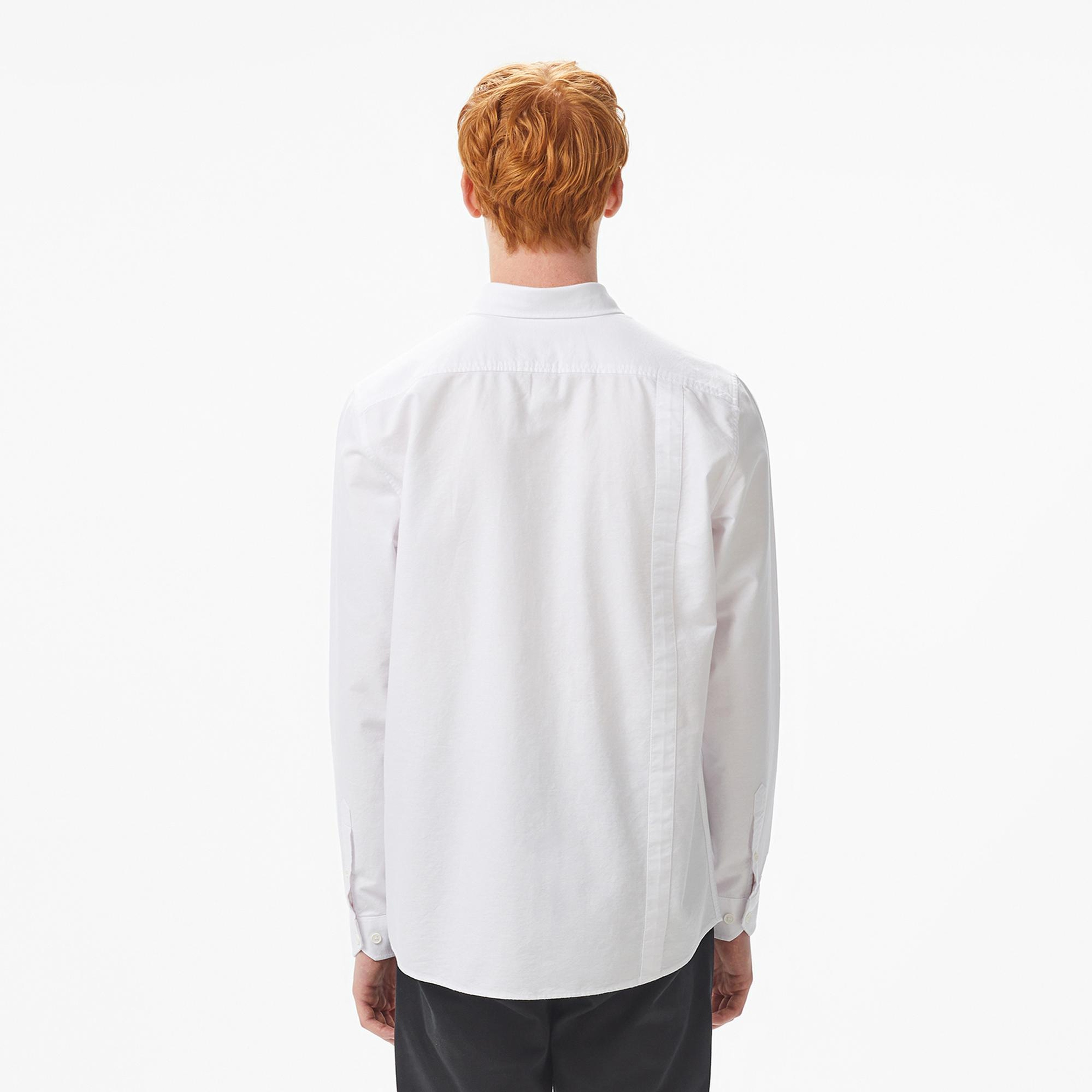 Lacoste Erkek Regular Fit Düğmeli Yaka Beyaz Gömlek