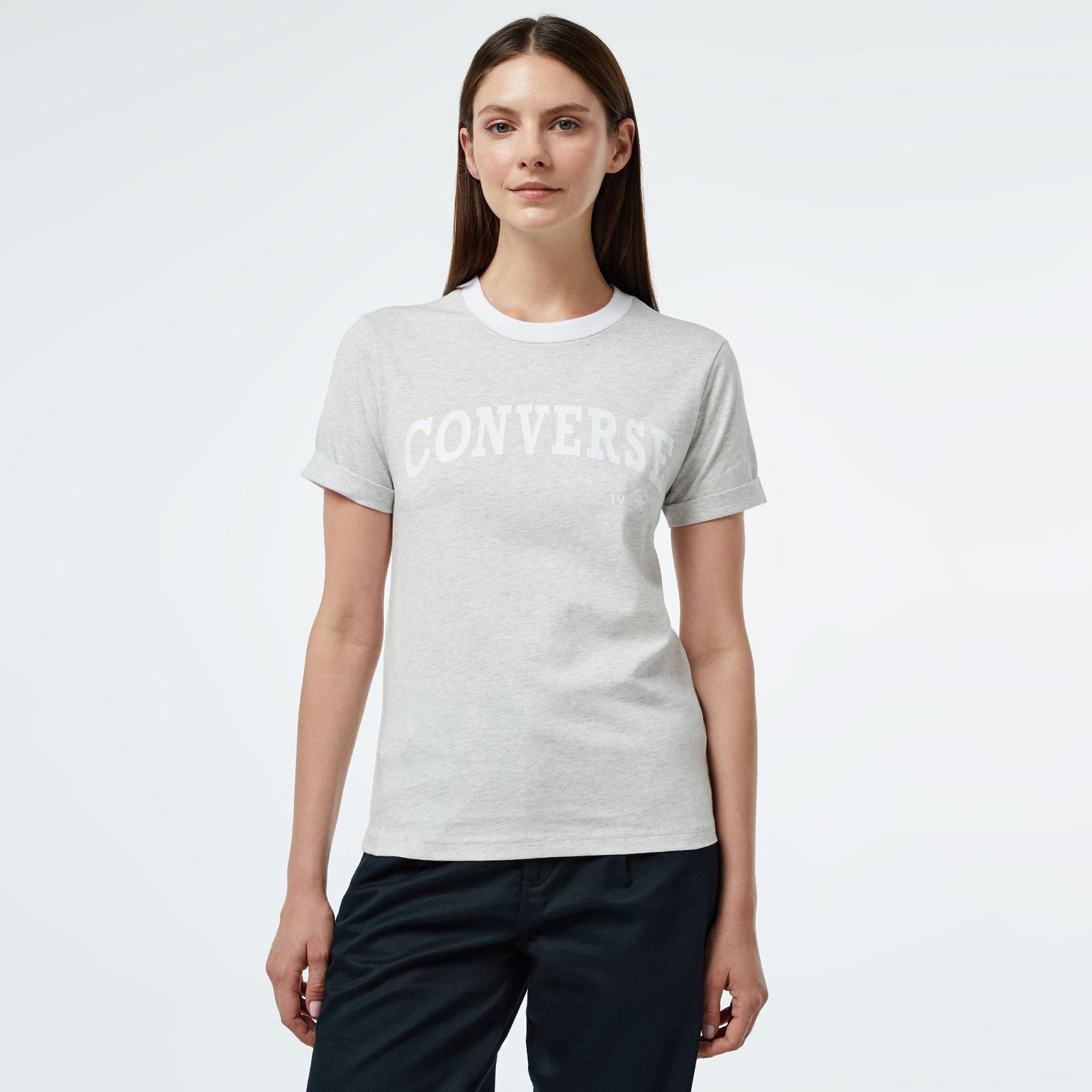 Converse Retro Ringer Kadın Gri T-Shirt