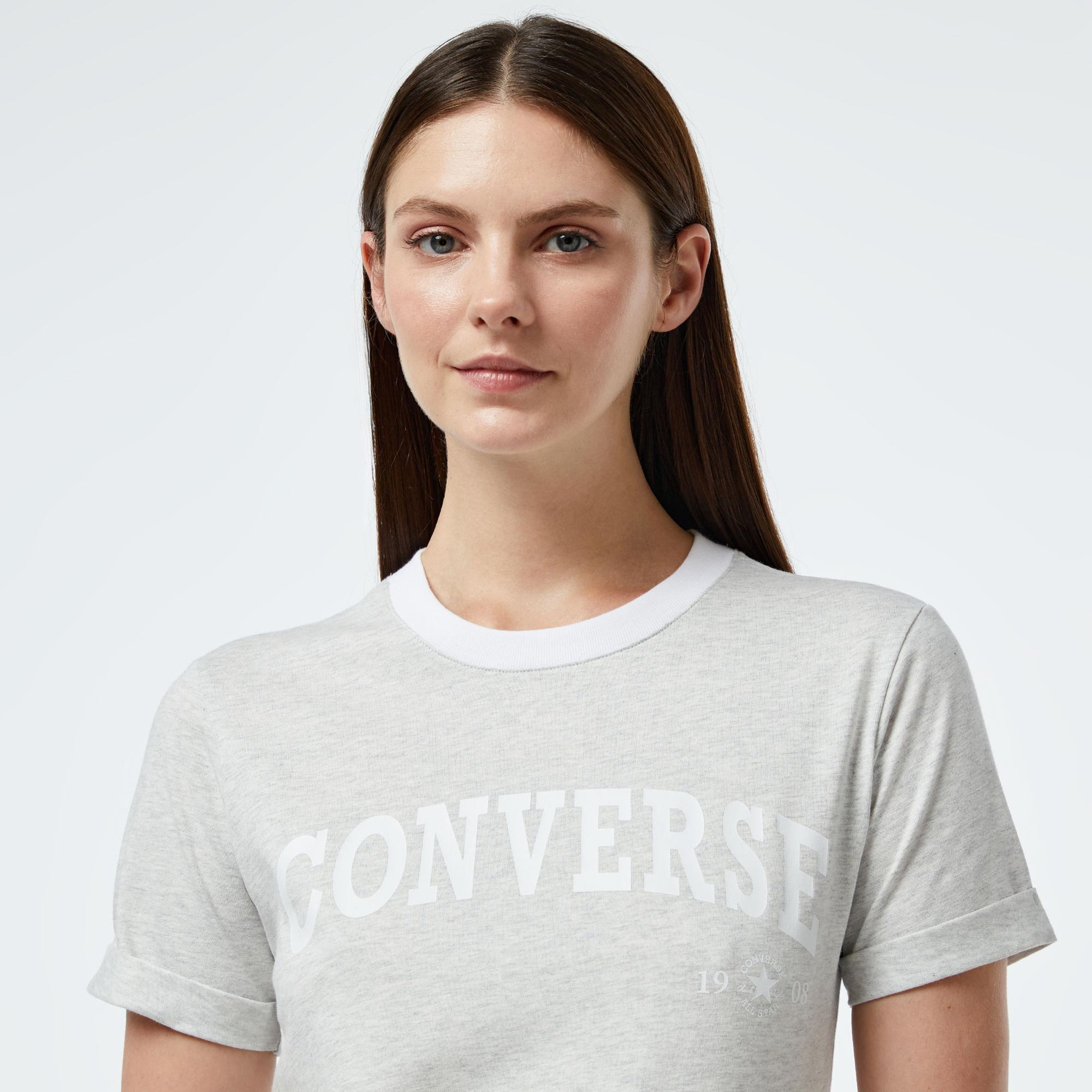 Converse Retro Ringer Kadın Gri T-Shirt