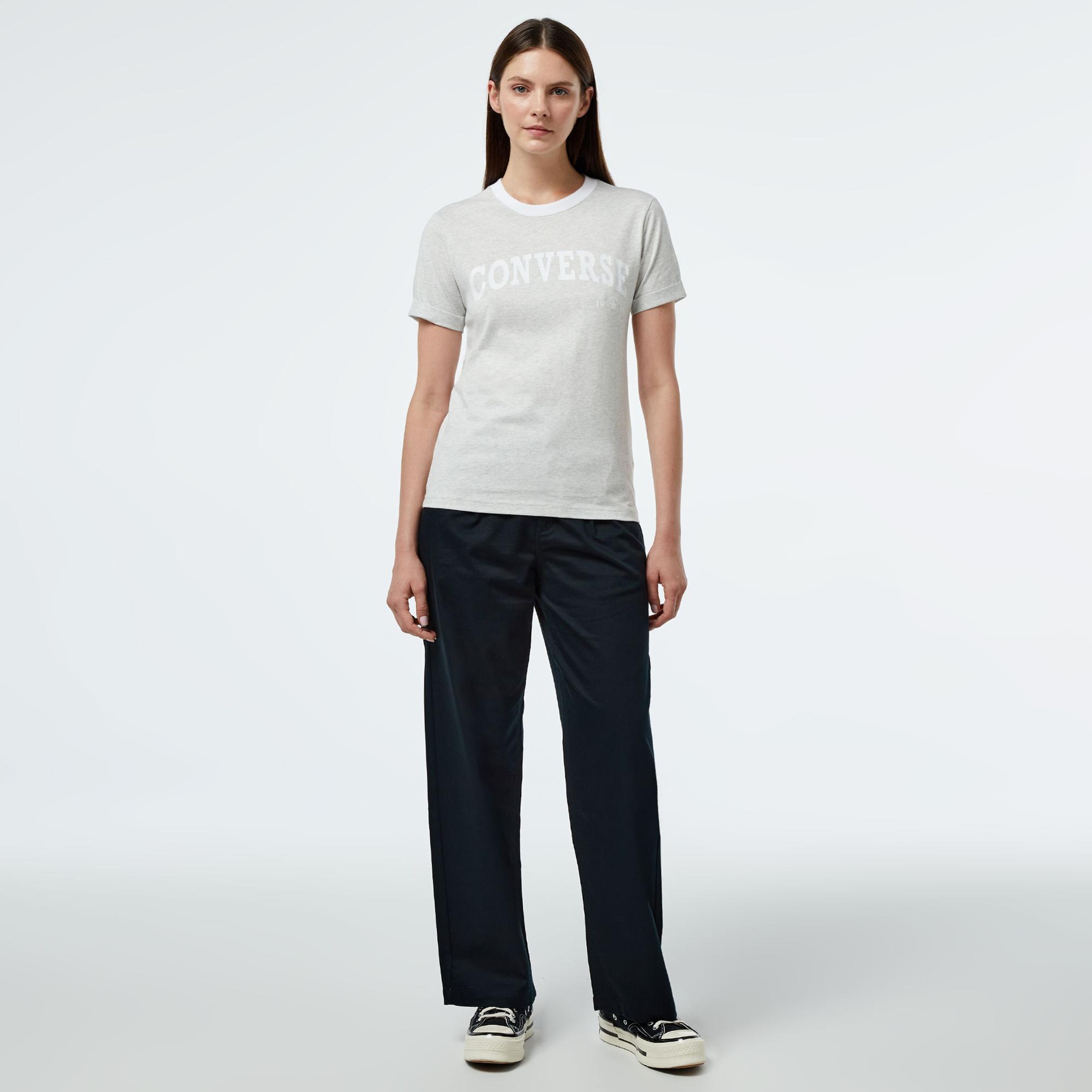 Converse Retro Ringer Kadın Gri T-Shirt