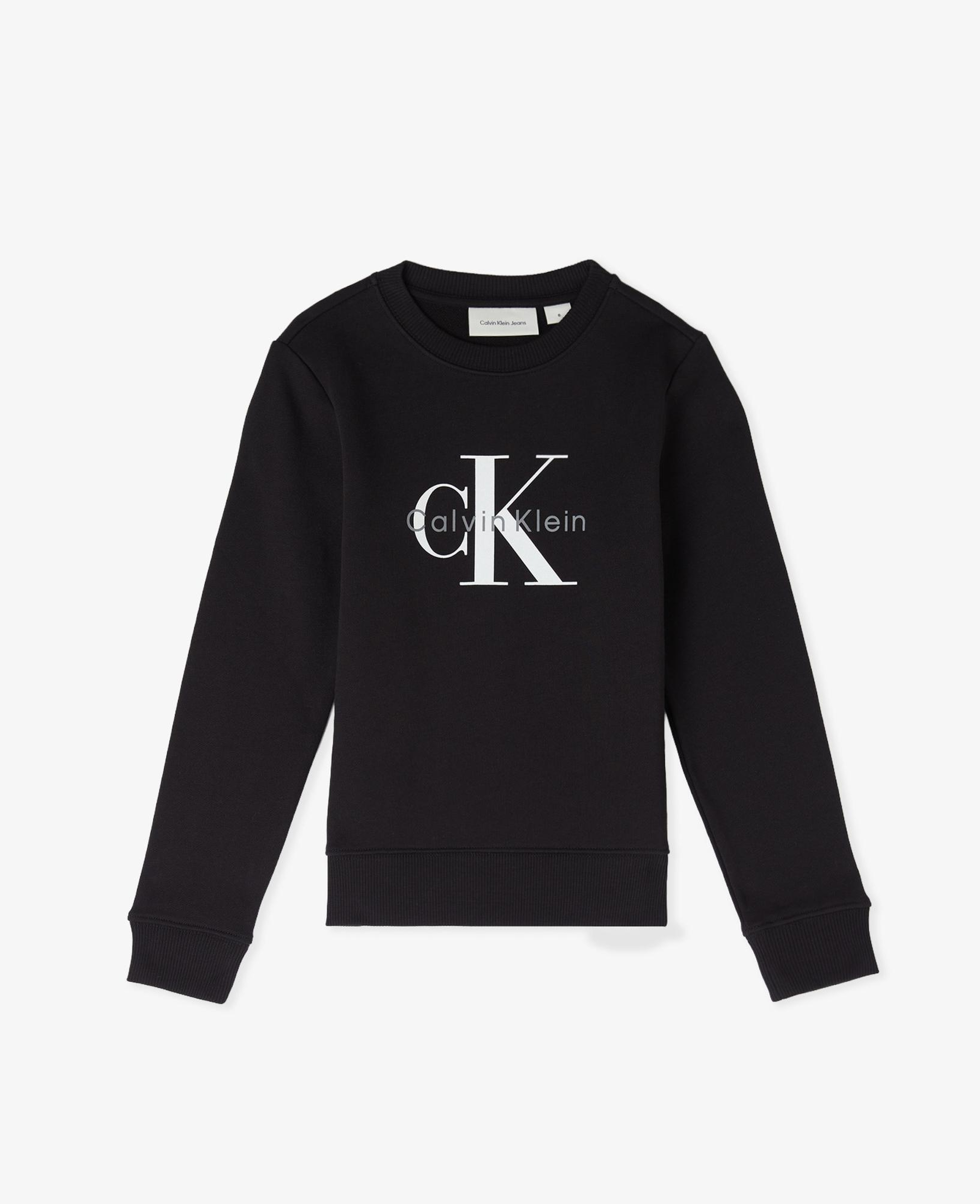 Calvin Klein Monogram Terry Çocuk Siyah Sweatshirt