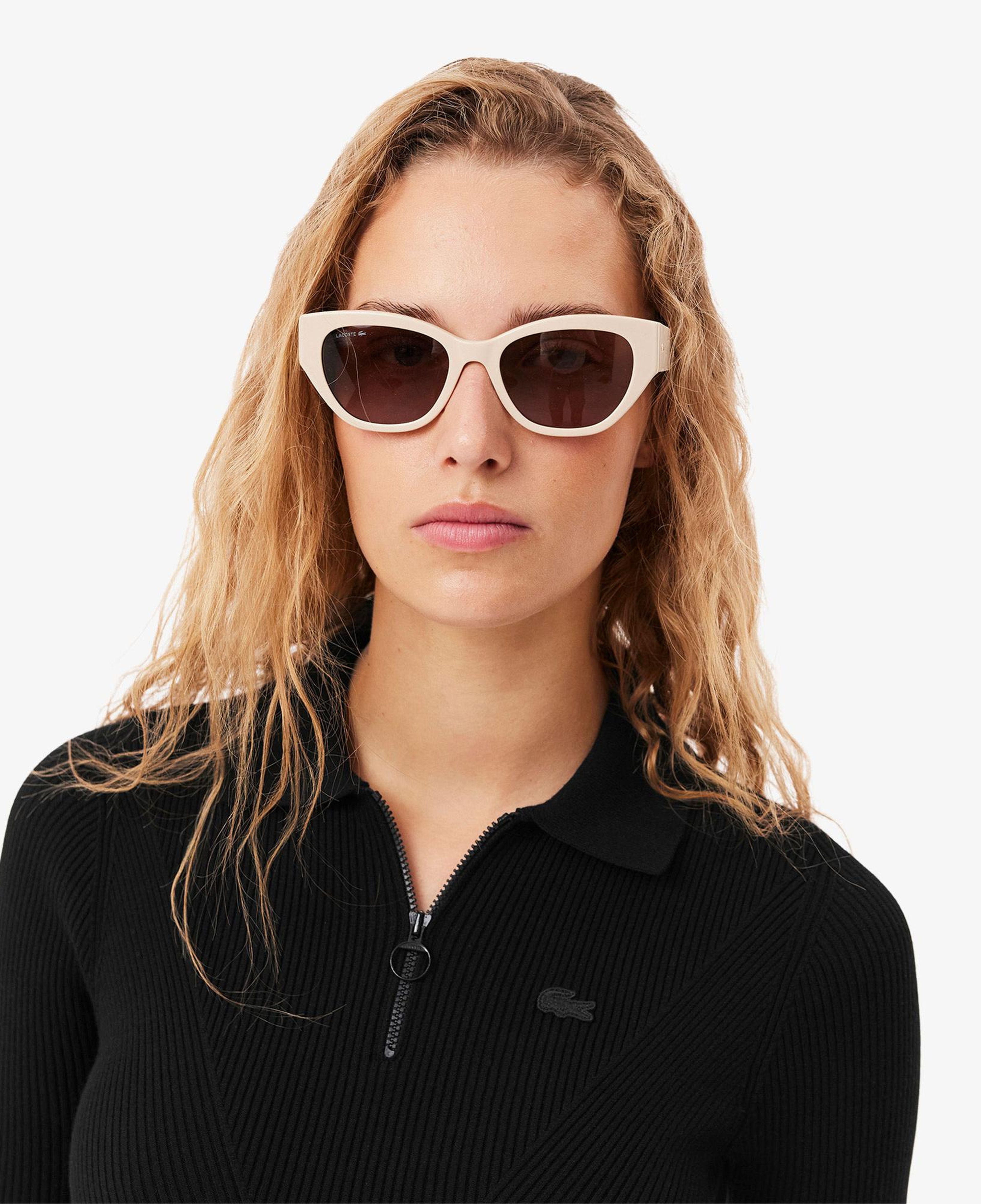 Lacoste Kadın Slim Fit Kısa Kollu Yarım Fermuarlı Siyah Triko