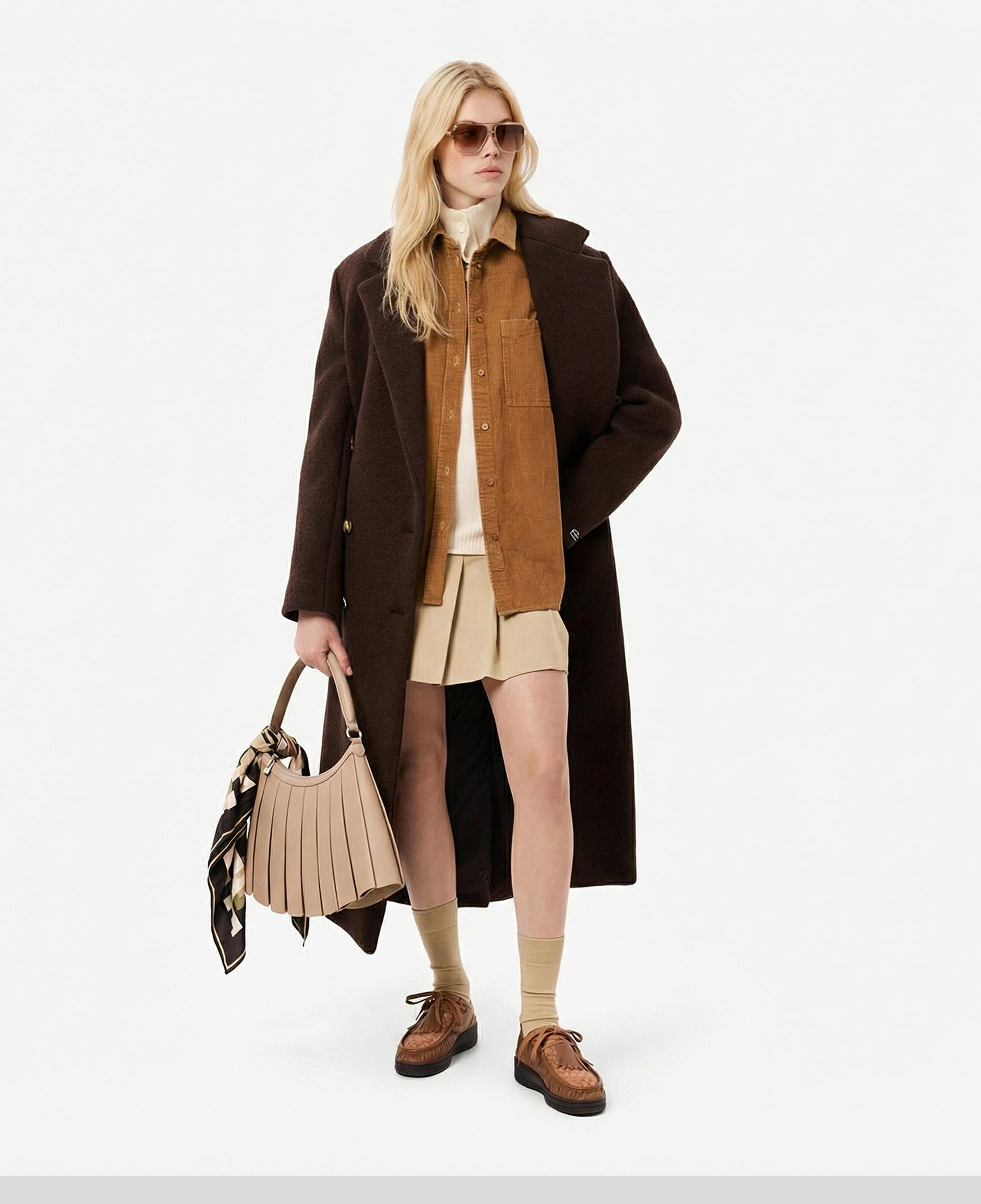 Lacoste Kadın Oversize Fit Kahverengi Gömlek