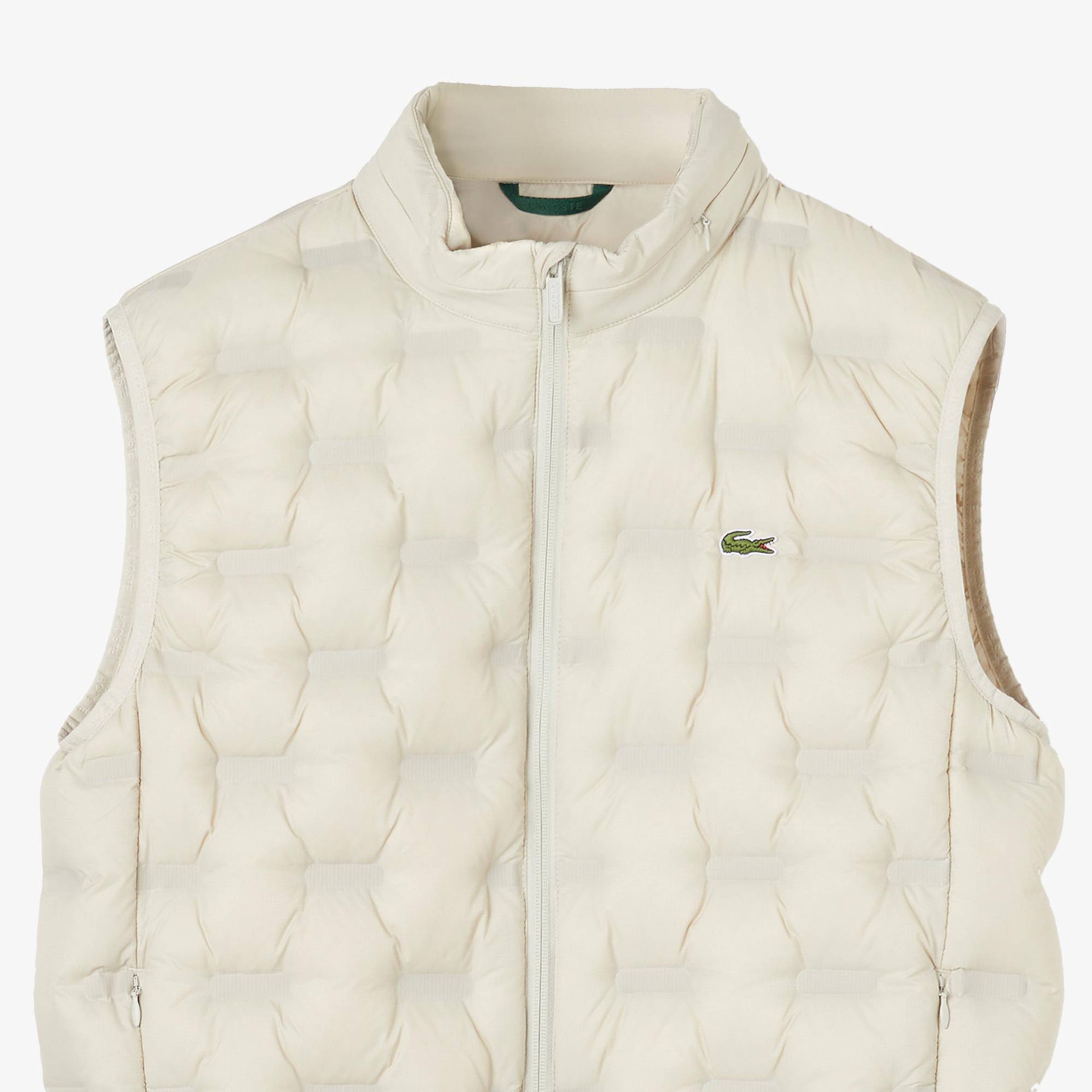 Lacoste Erkek Dik Yaka Kapitone Açık Gri Yelek