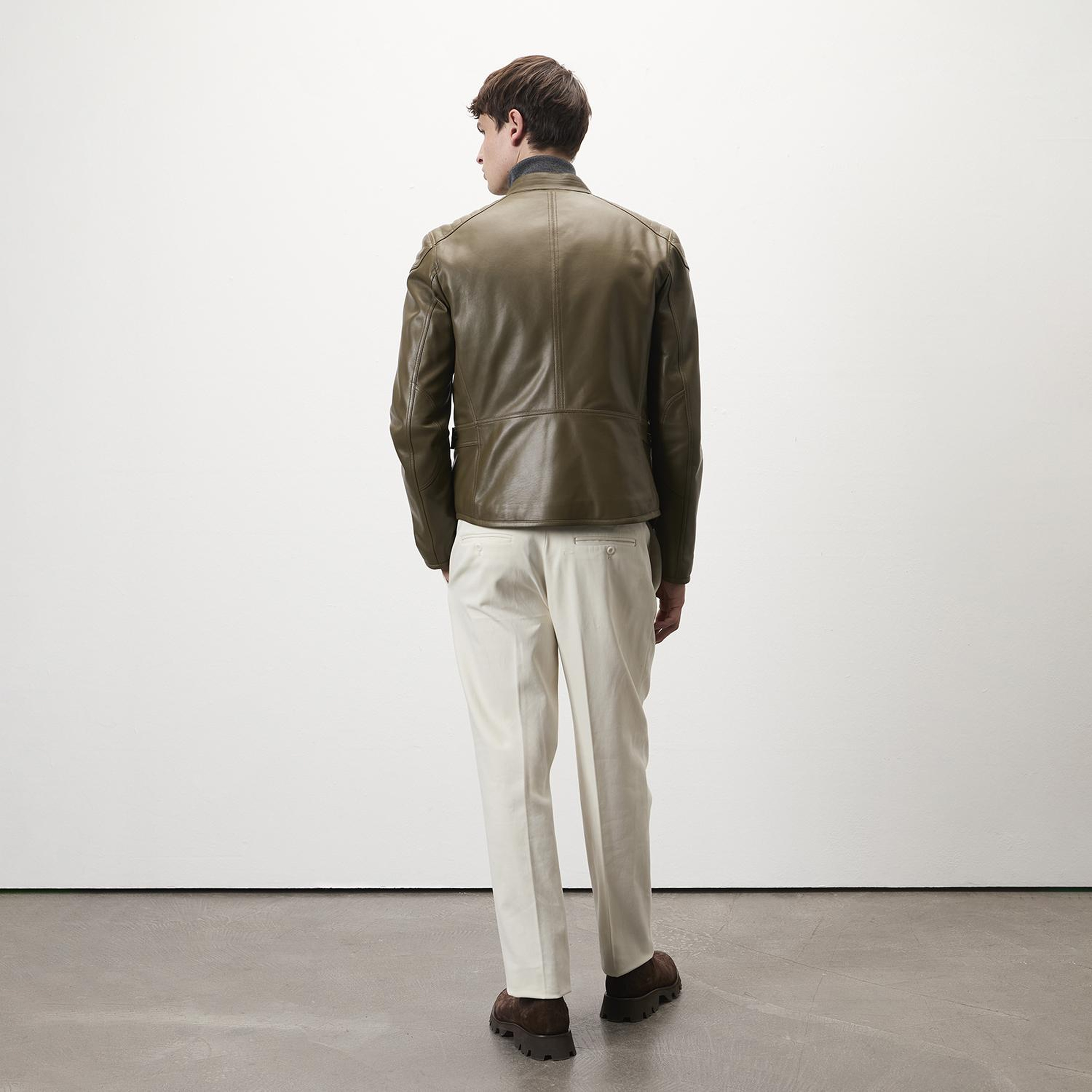 Dugan Yeşil Erkek Deri Mont