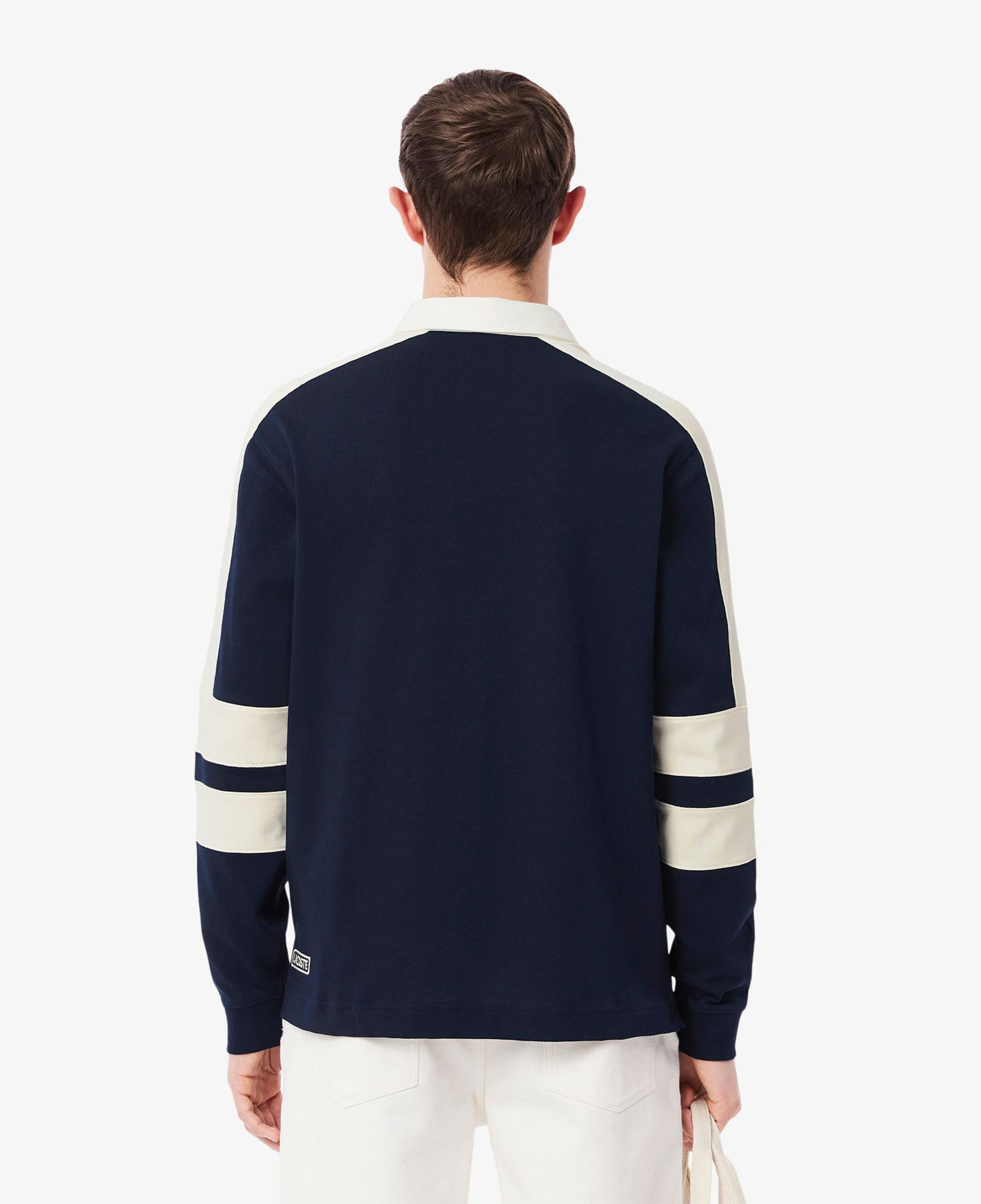 Lacoste Erkek Classic Fit Uzun Kollu Polo Yaka Renk Bloklu Lacivert Rugby Polo