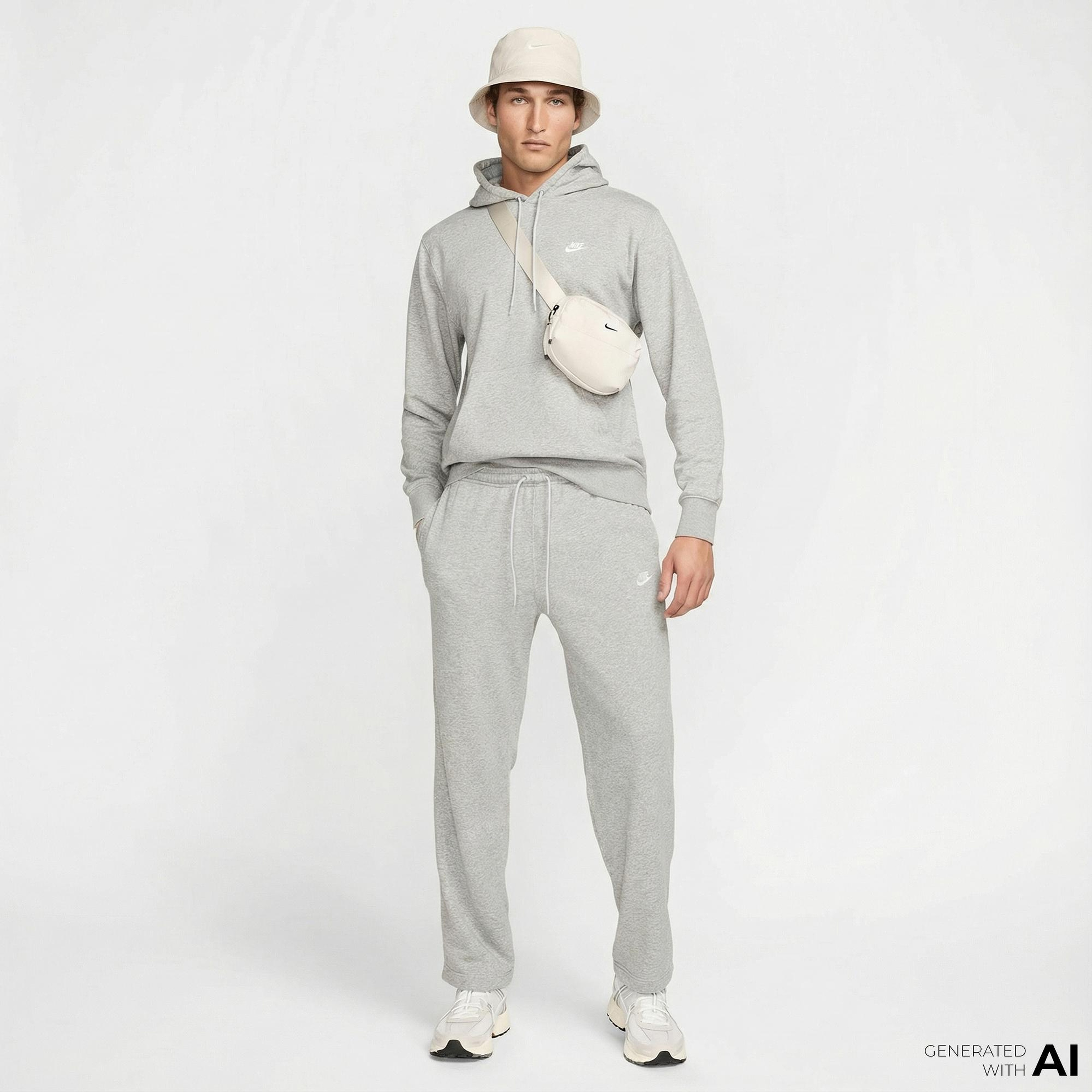 Nike Club French Terry Erkek Gri Eşofman Altı