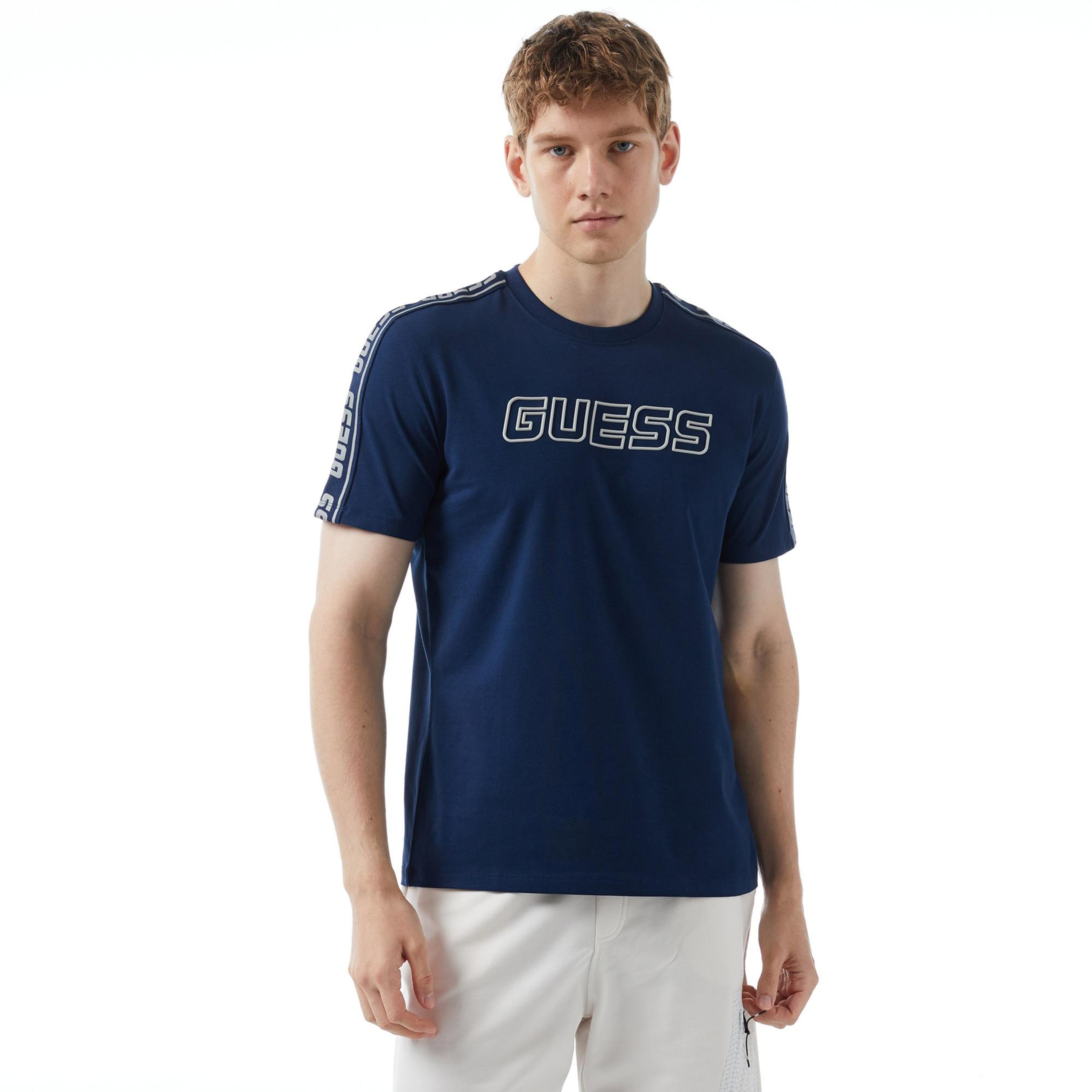 Guess Arlo Erkek Mavi T-Shirt