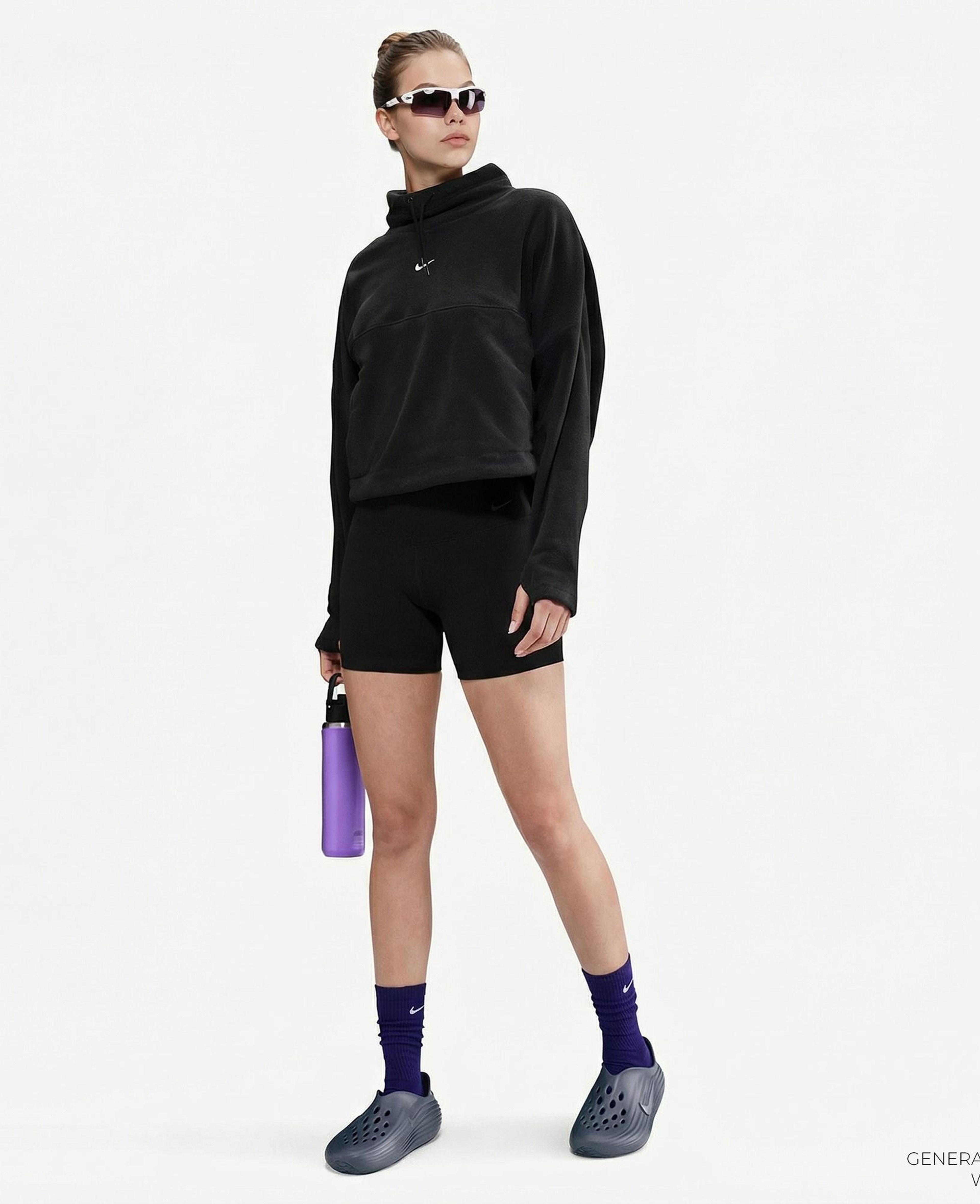 Nike One Therma-Fit Polar Kadın Siyah Kapüşonlu Hoodie