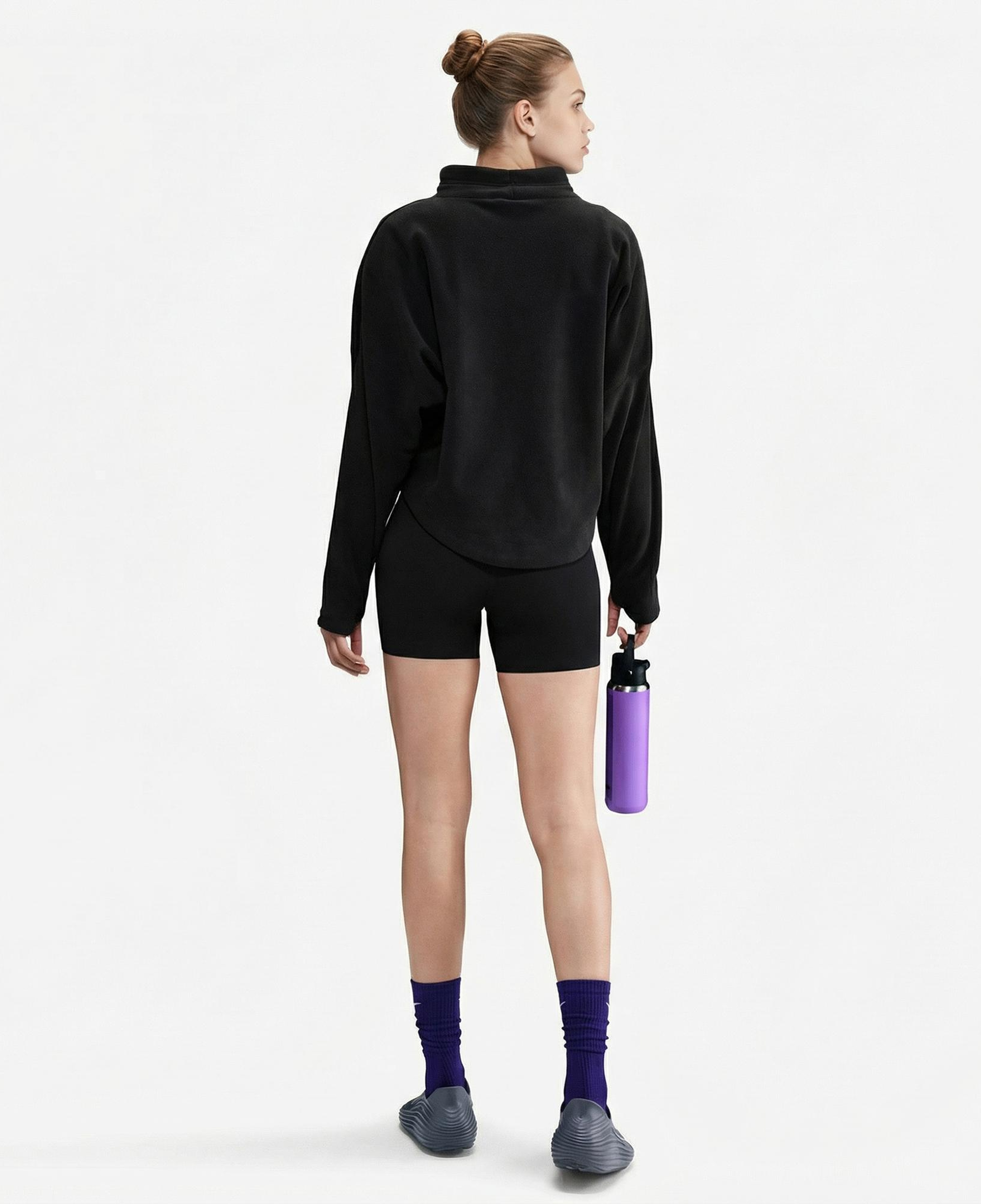 Nike One Therma-Fit Polar Kadın Siyah Kapüşonlu Hoodie