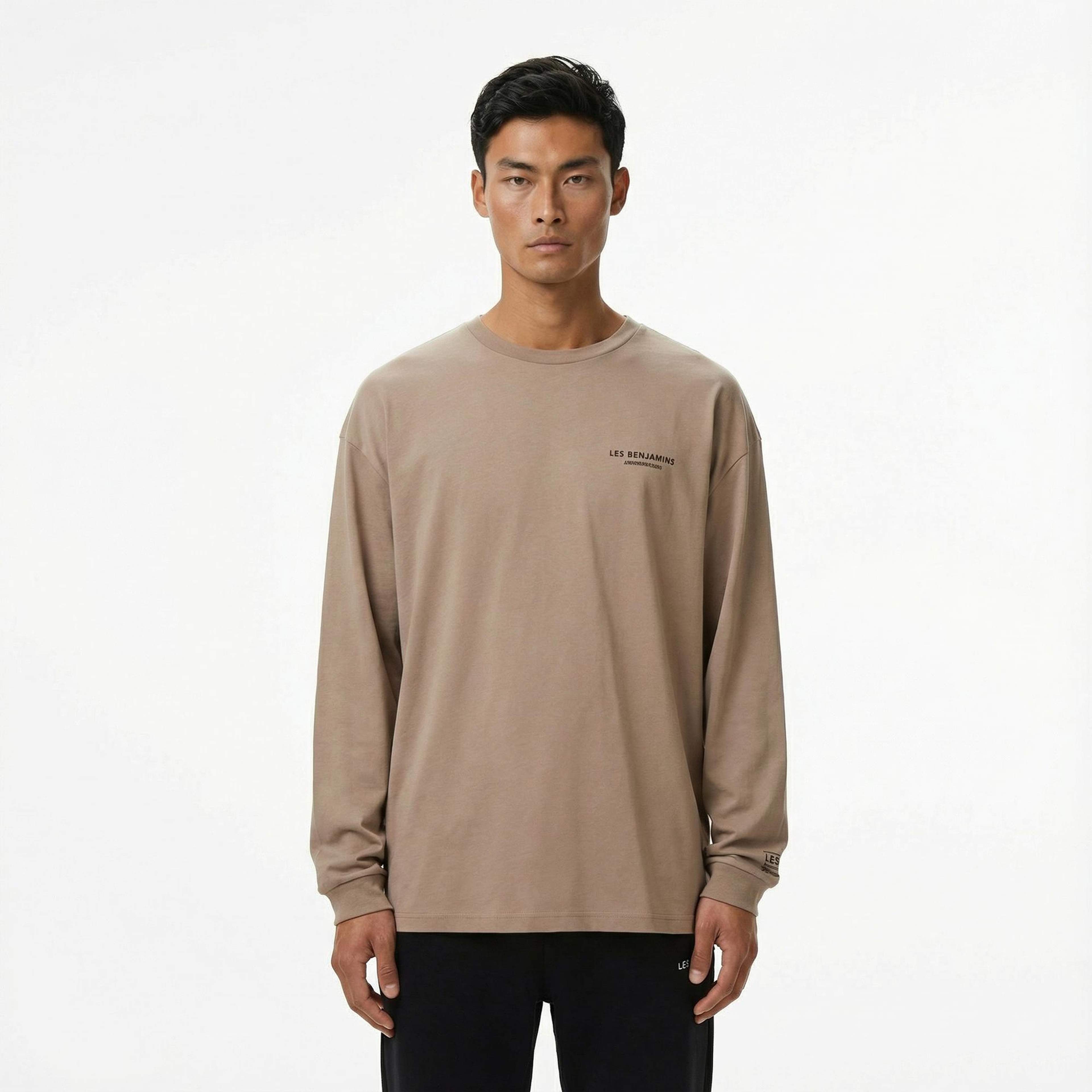 Les Benjamins 002 Erkek Bej T-Shirt