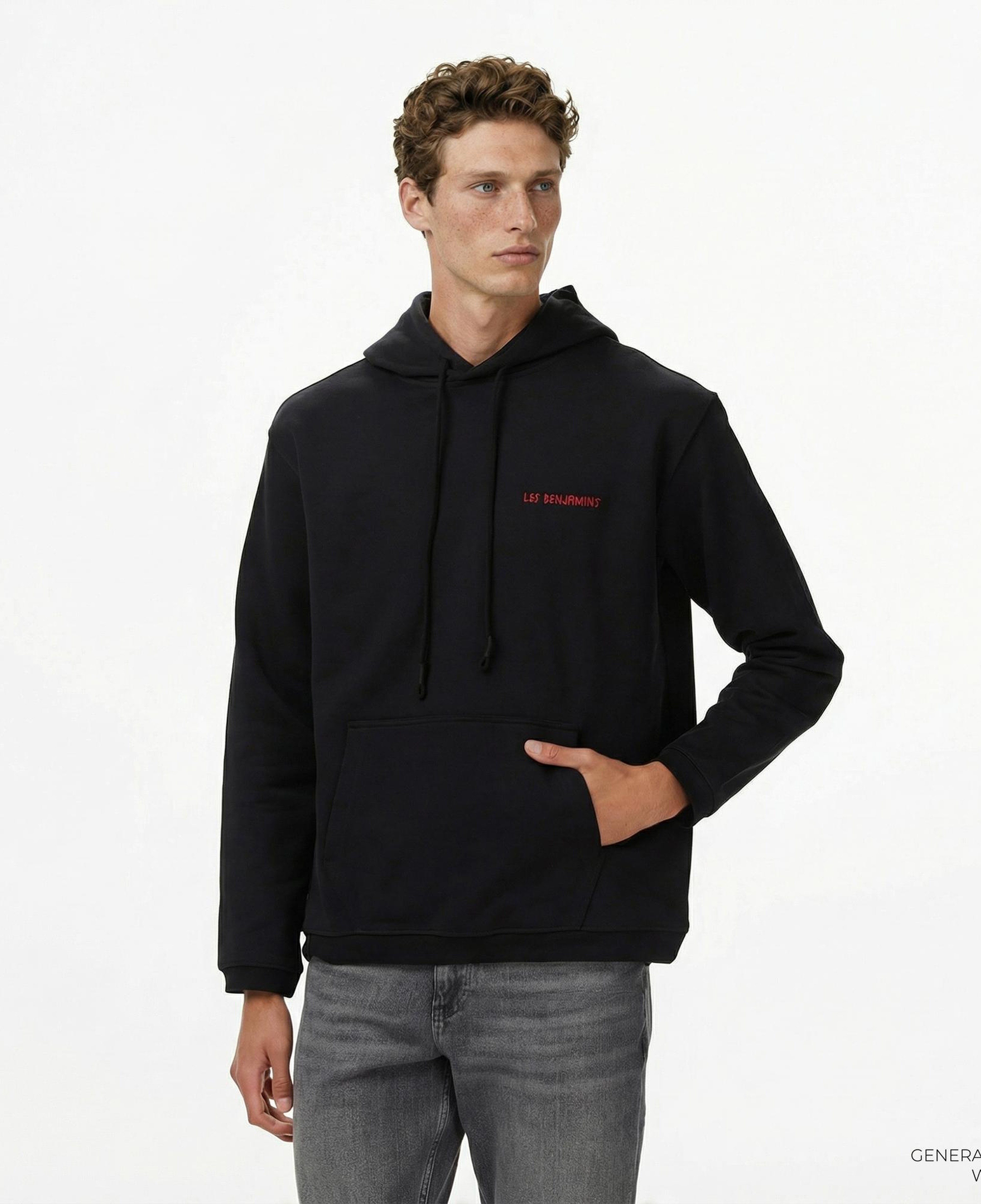 Les Benjamins 018 Erkek Siyah Sweatshirt