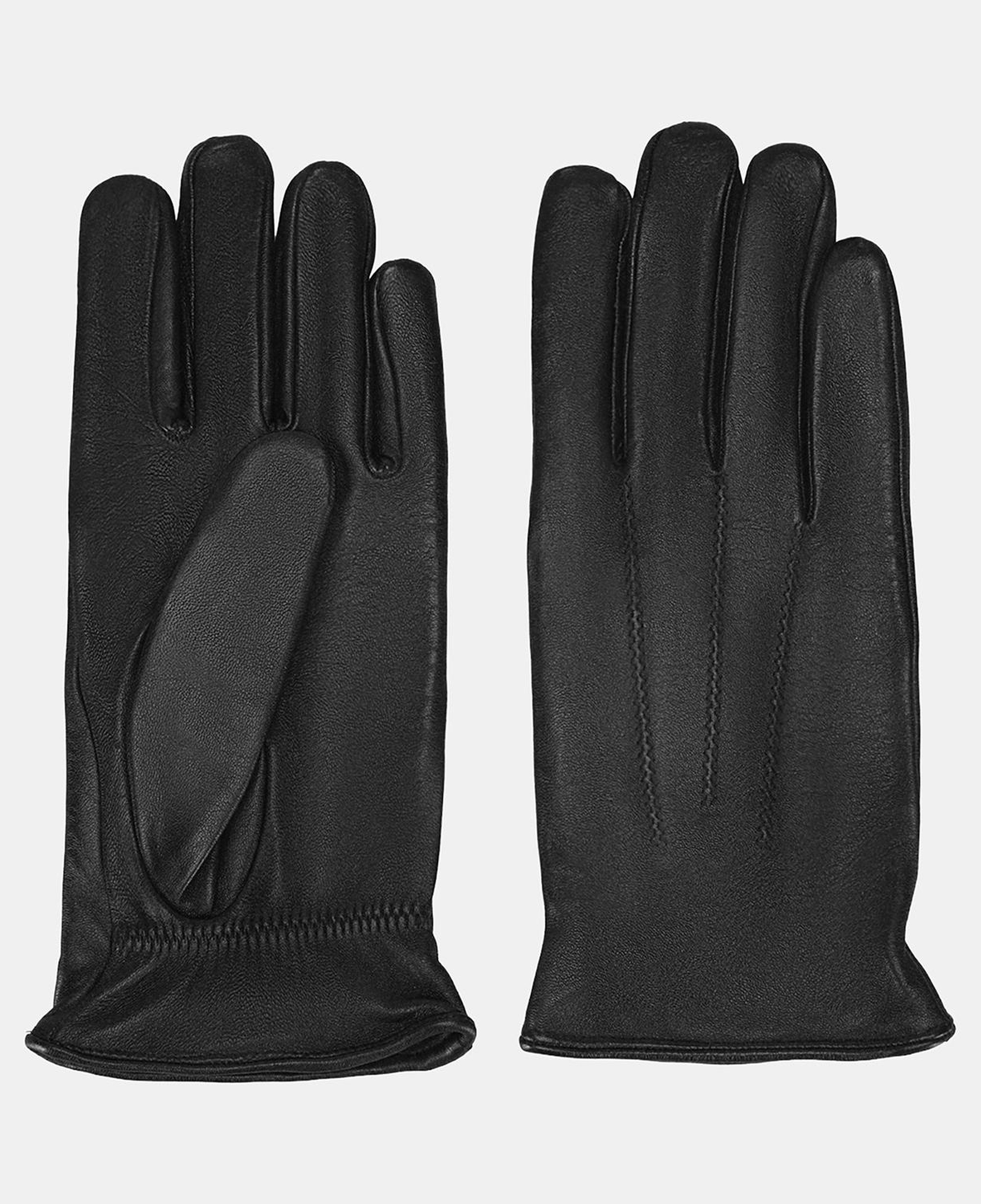 Vespera Siyah Erkek Lastikli Deri Eldiven