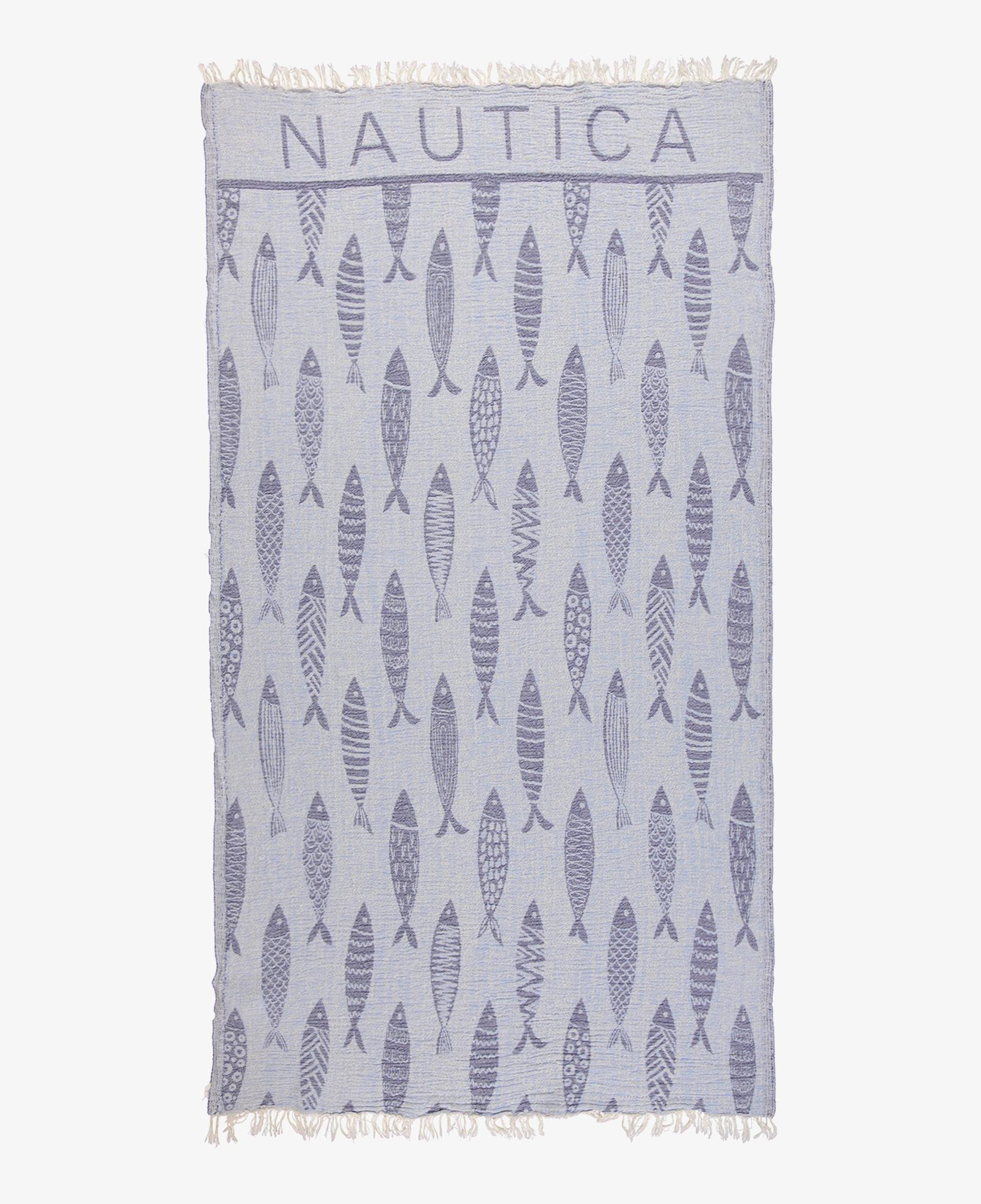 Nautica Unisex Mavi Desenli Havlu