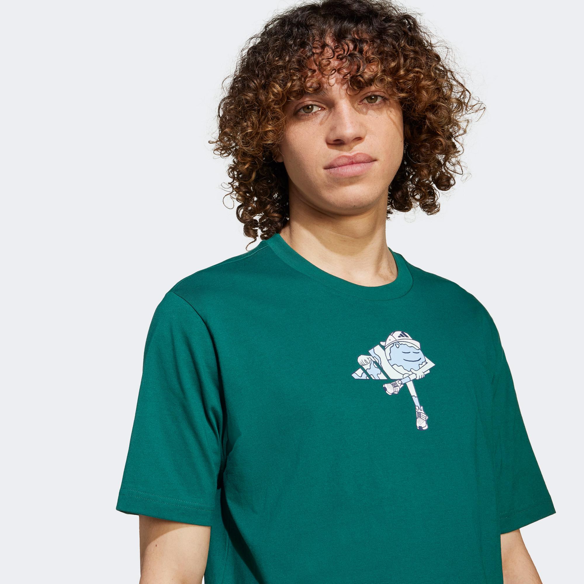 adidas Earth Day Graphic Erkek Yeşil T-Shirt