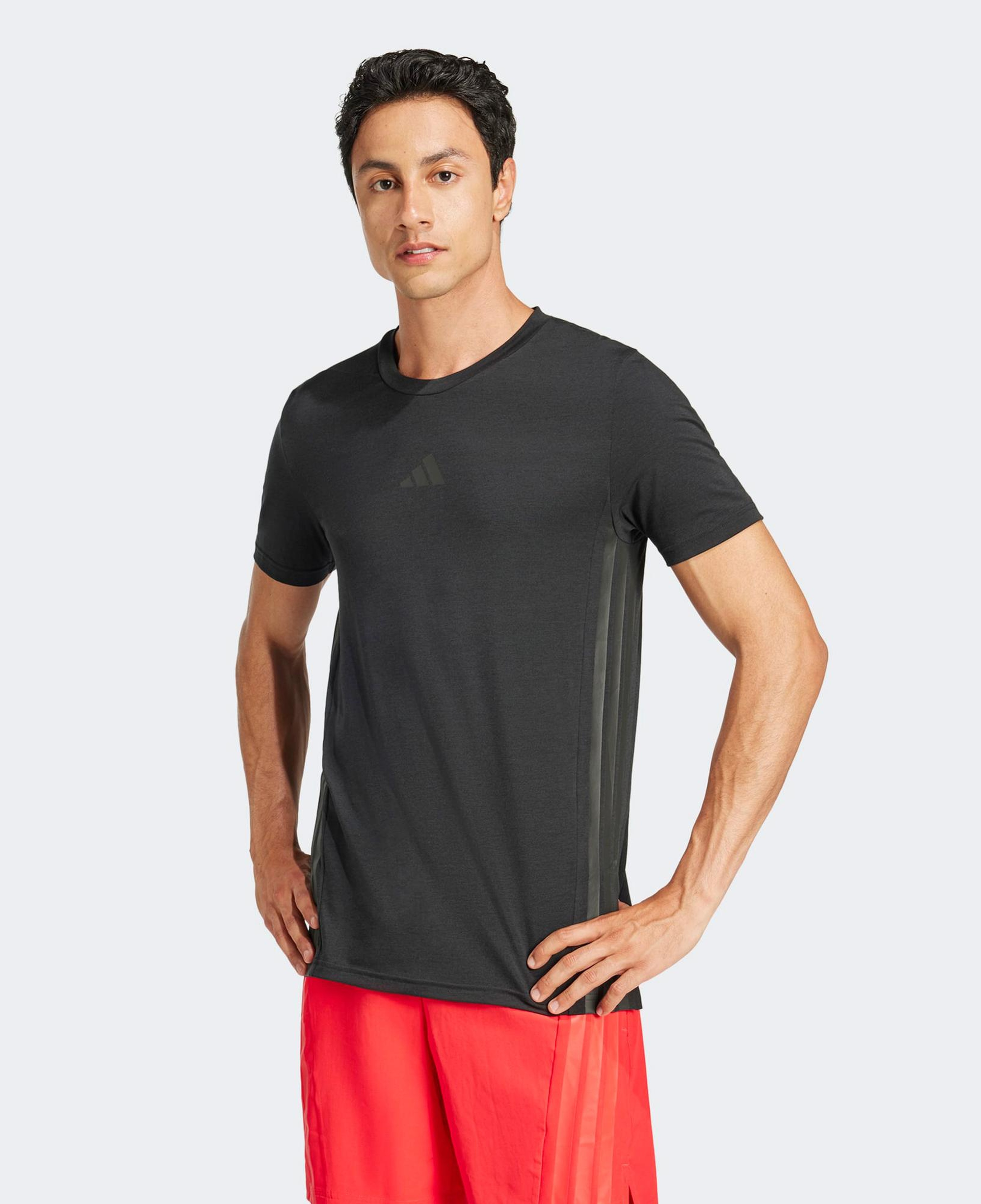adidas Designed 4 Training 3-Stripes Erkek Siyah T-Shirt