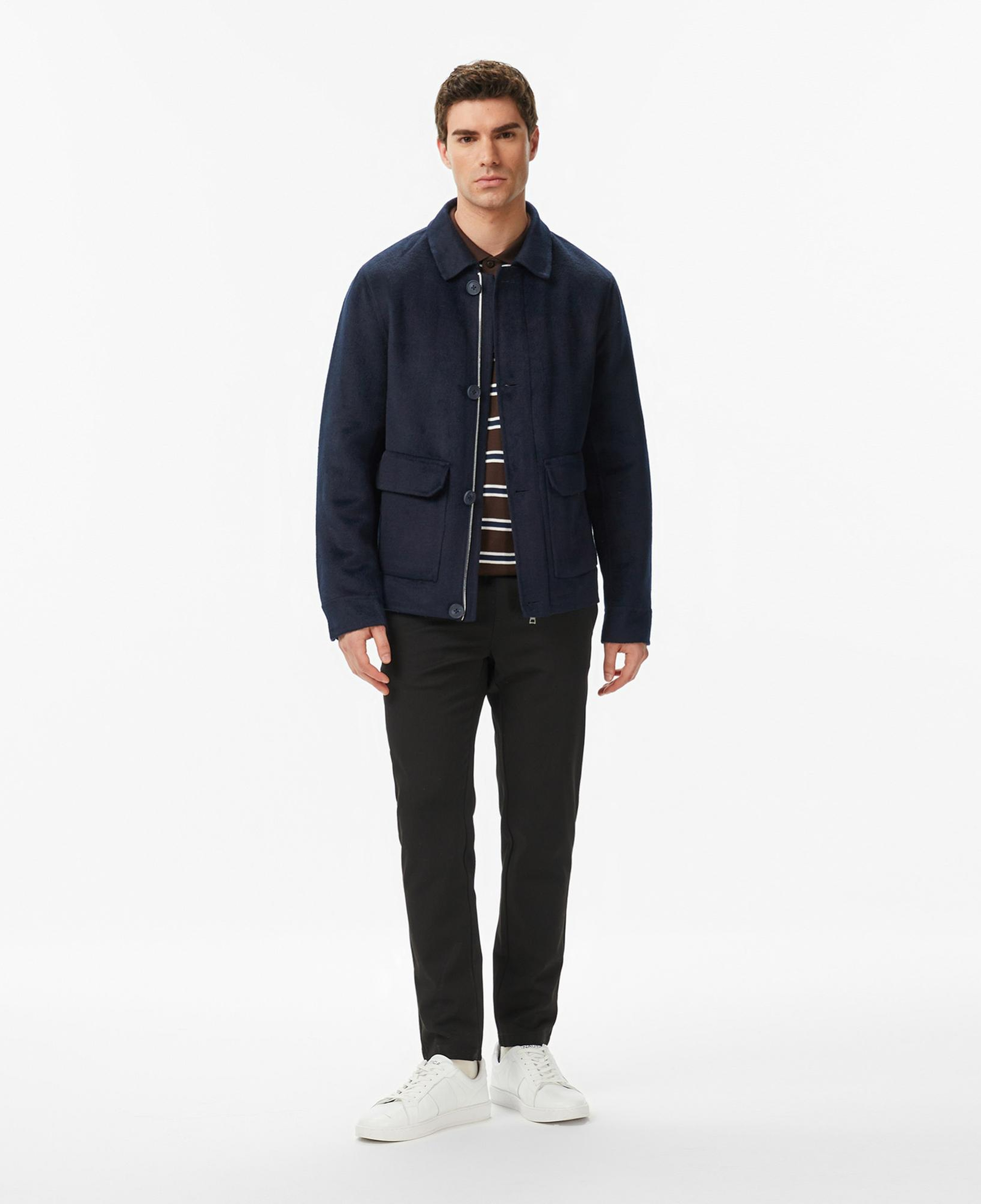 Nautica Erkek Lacivert Regular Fit Kaşe Ceket