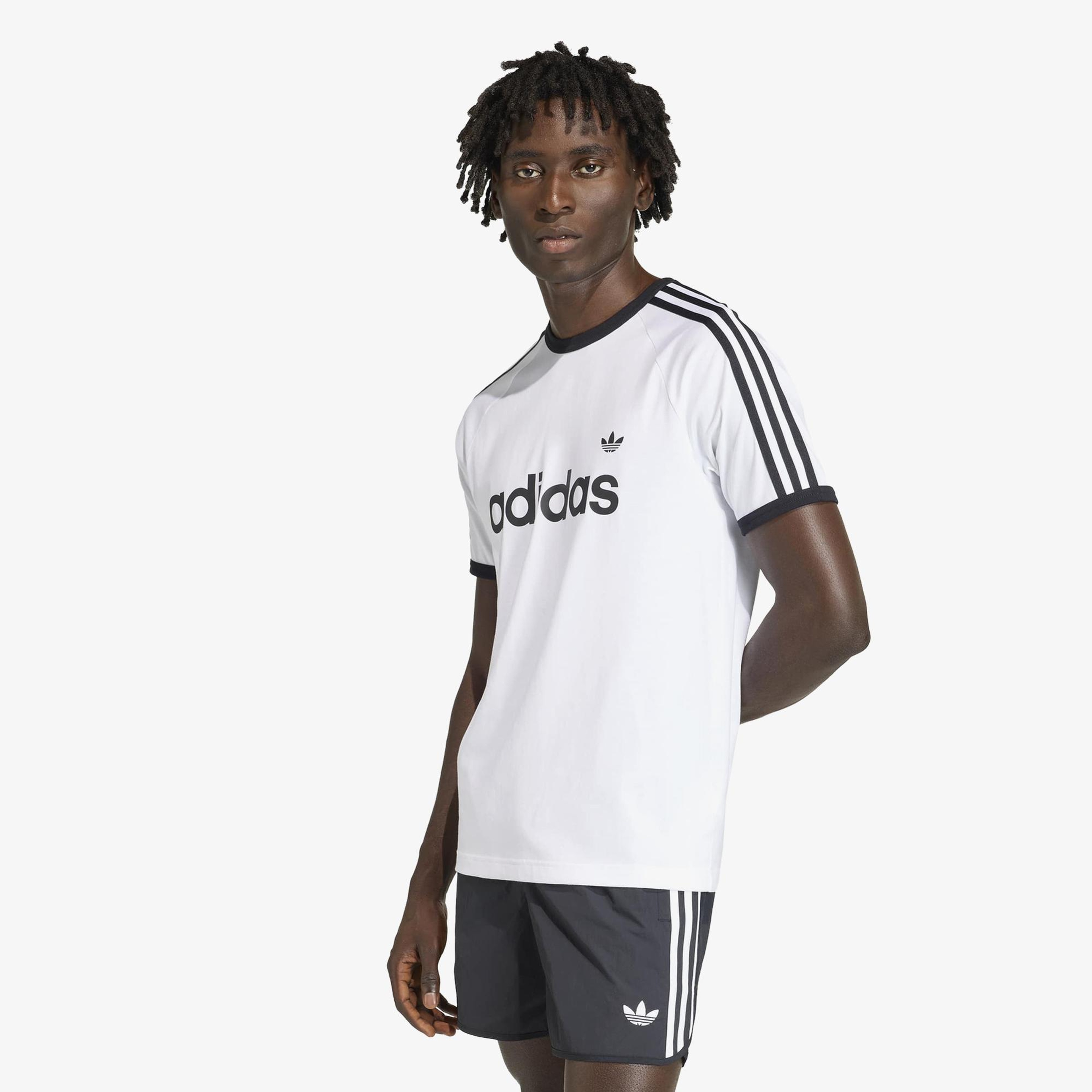 adidas 3-Stripes Ringer Erkek Beyaz T-Shirt