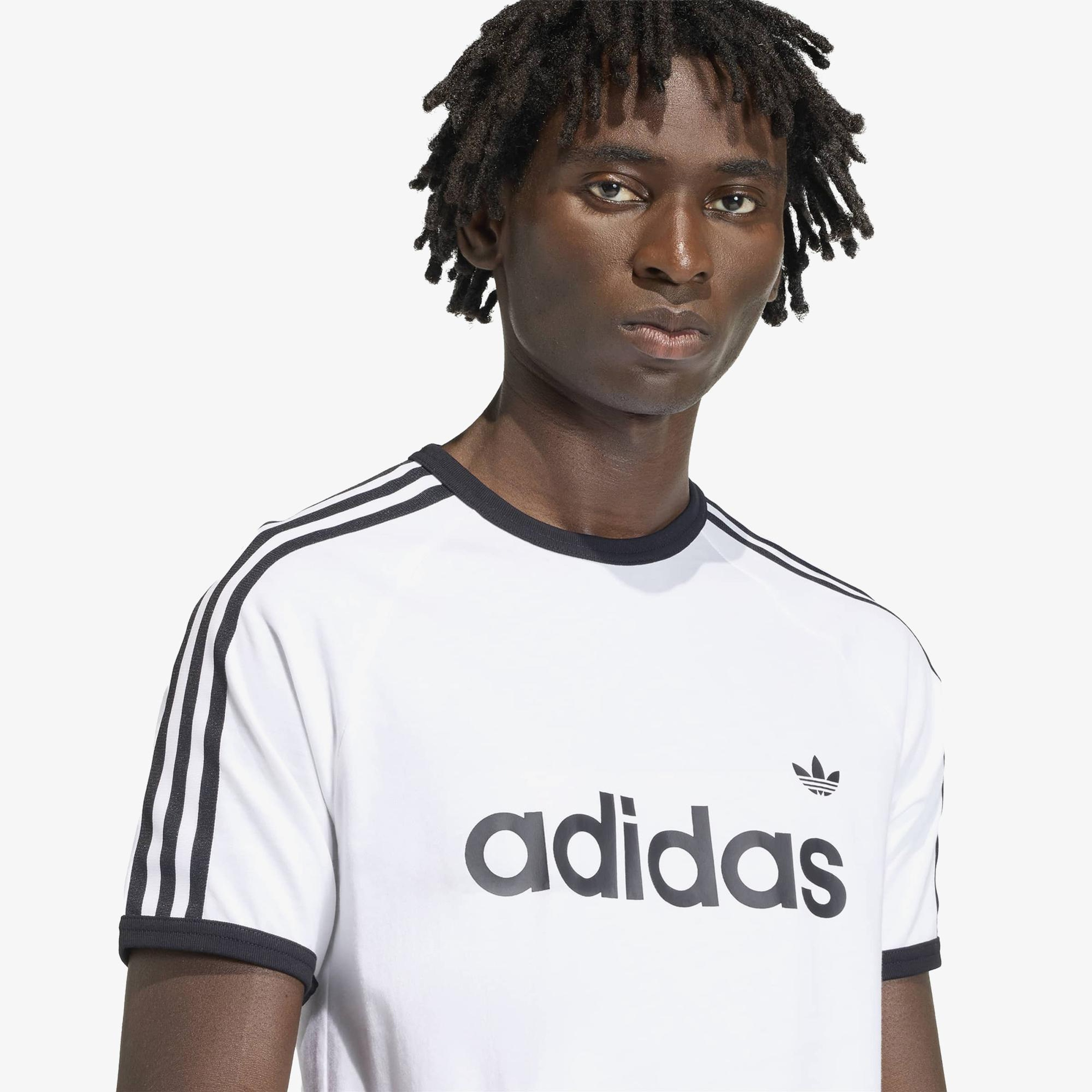 adidas 3-Stripes Ringer Erkek Beyaz T-Shirt
