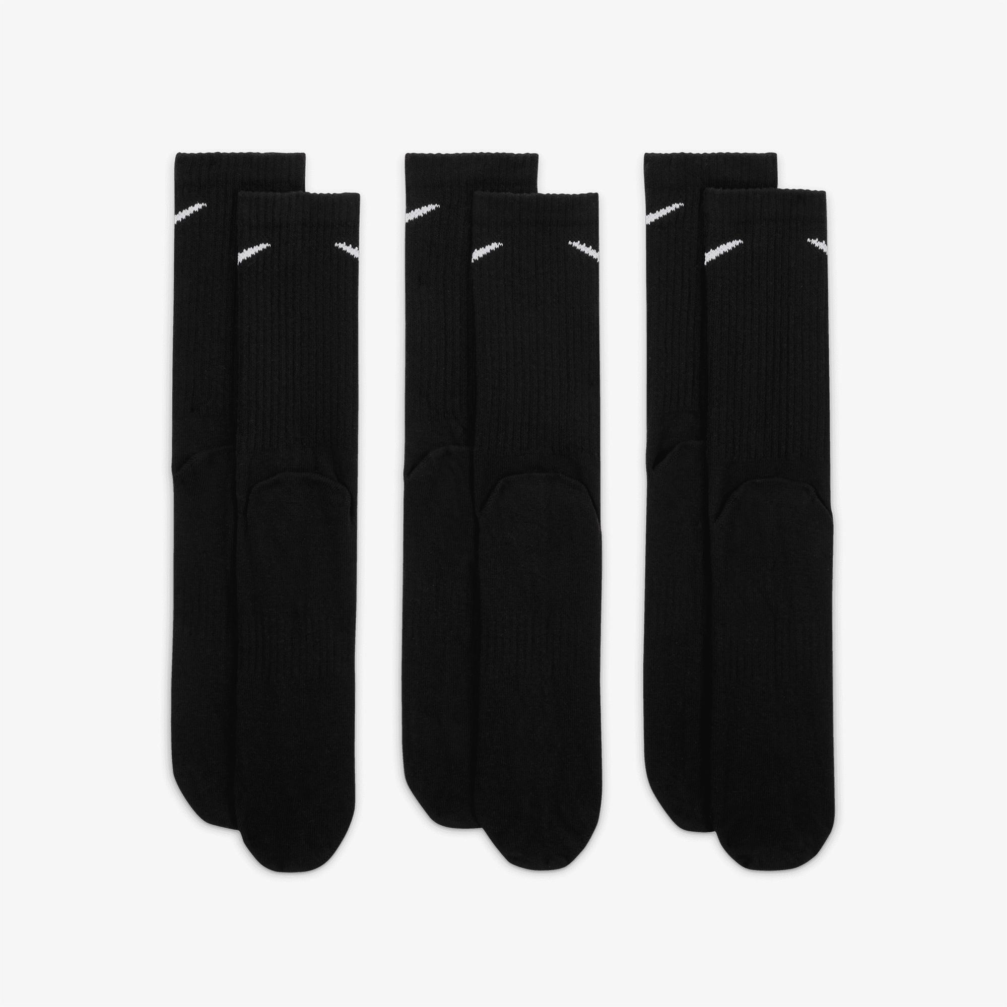 Nike Everyday Crew 3' lü Unisex Siyah Çorap