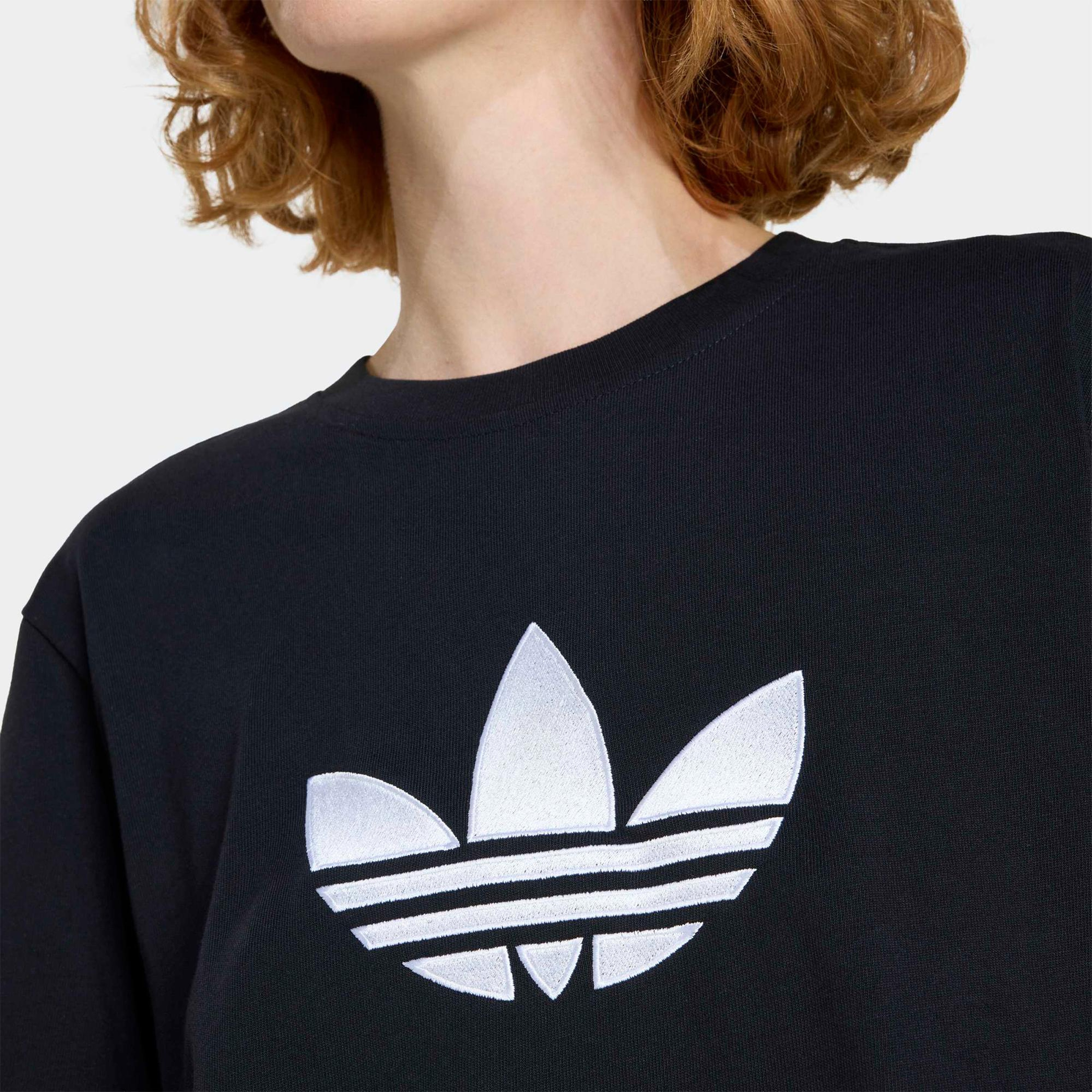 adidas Trefoil Boxy Kadın Siyah T-Shirt