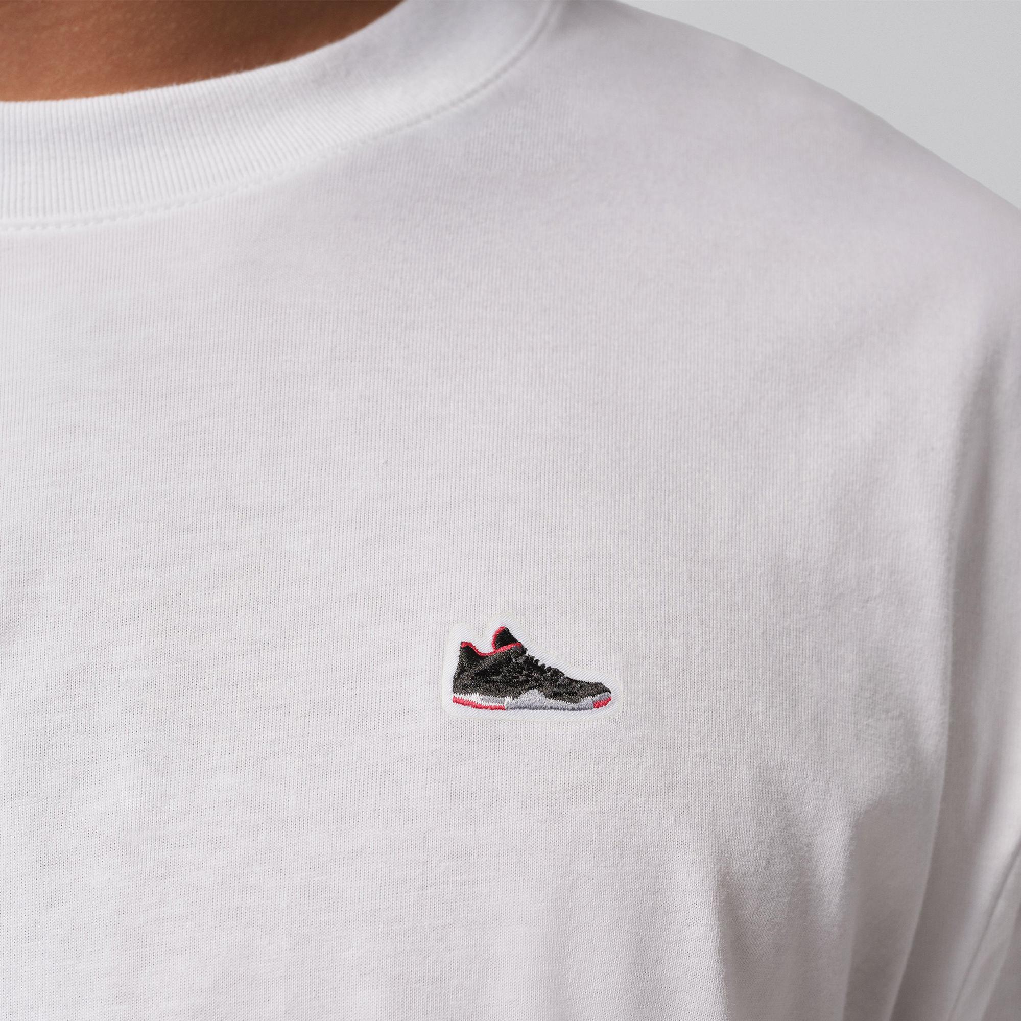 Jordan Sneaker Patch Erkek Beyaz T-Shirt