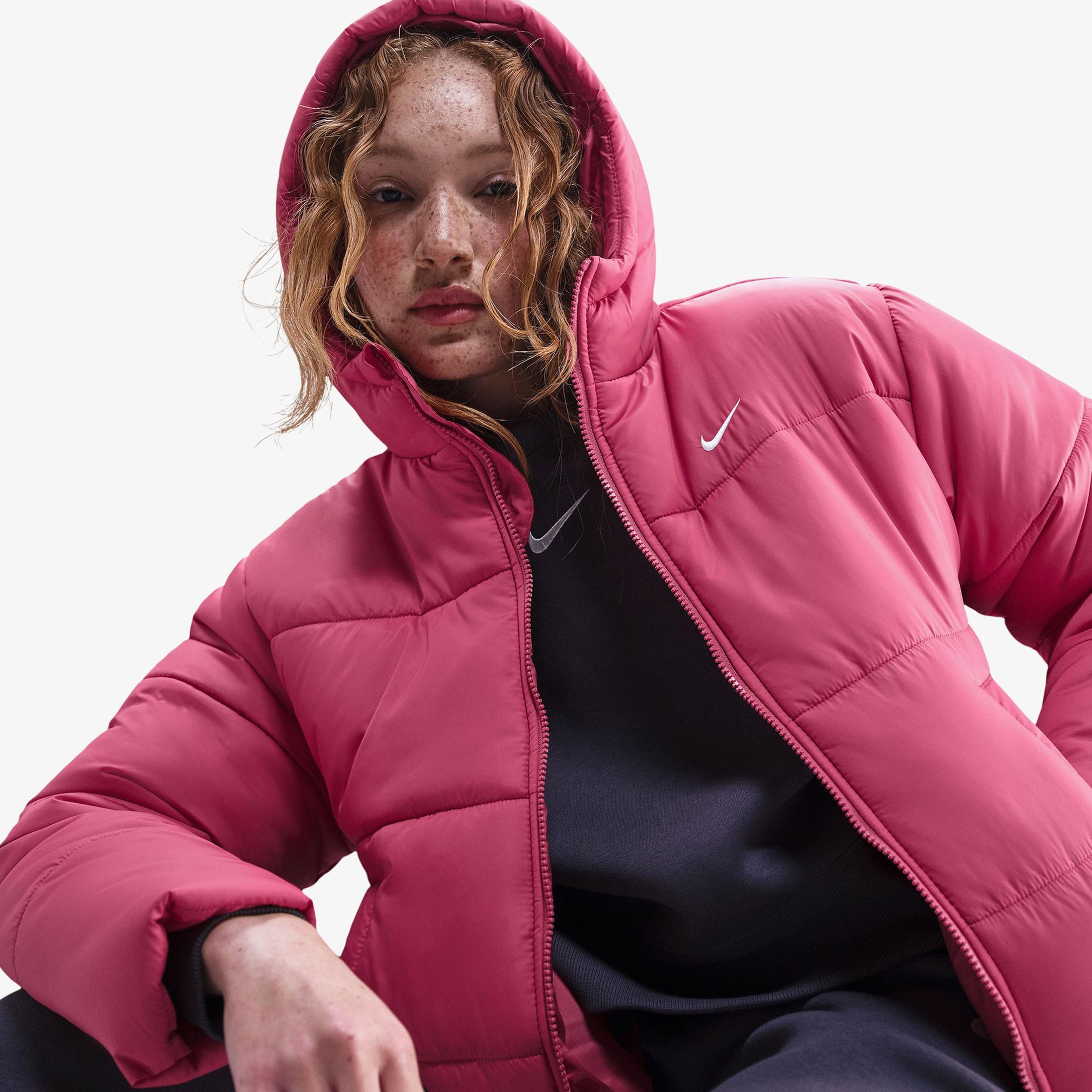 Nike Sportswear Therma-Fit Classic Puffer Kadın Pembe Mont
