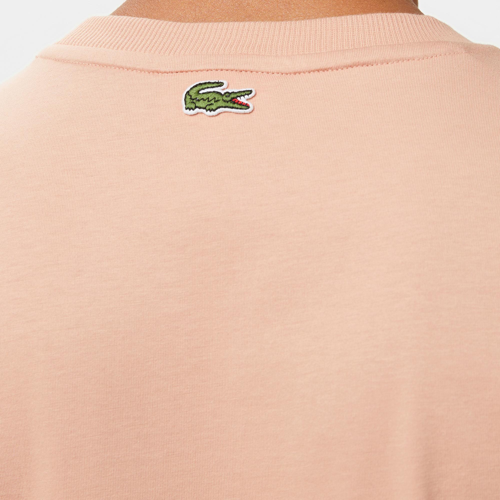 Lacoste Erkek Regular Fit Bisiklet Yaka Baskılı Açık Kahverengi T-Shirt
