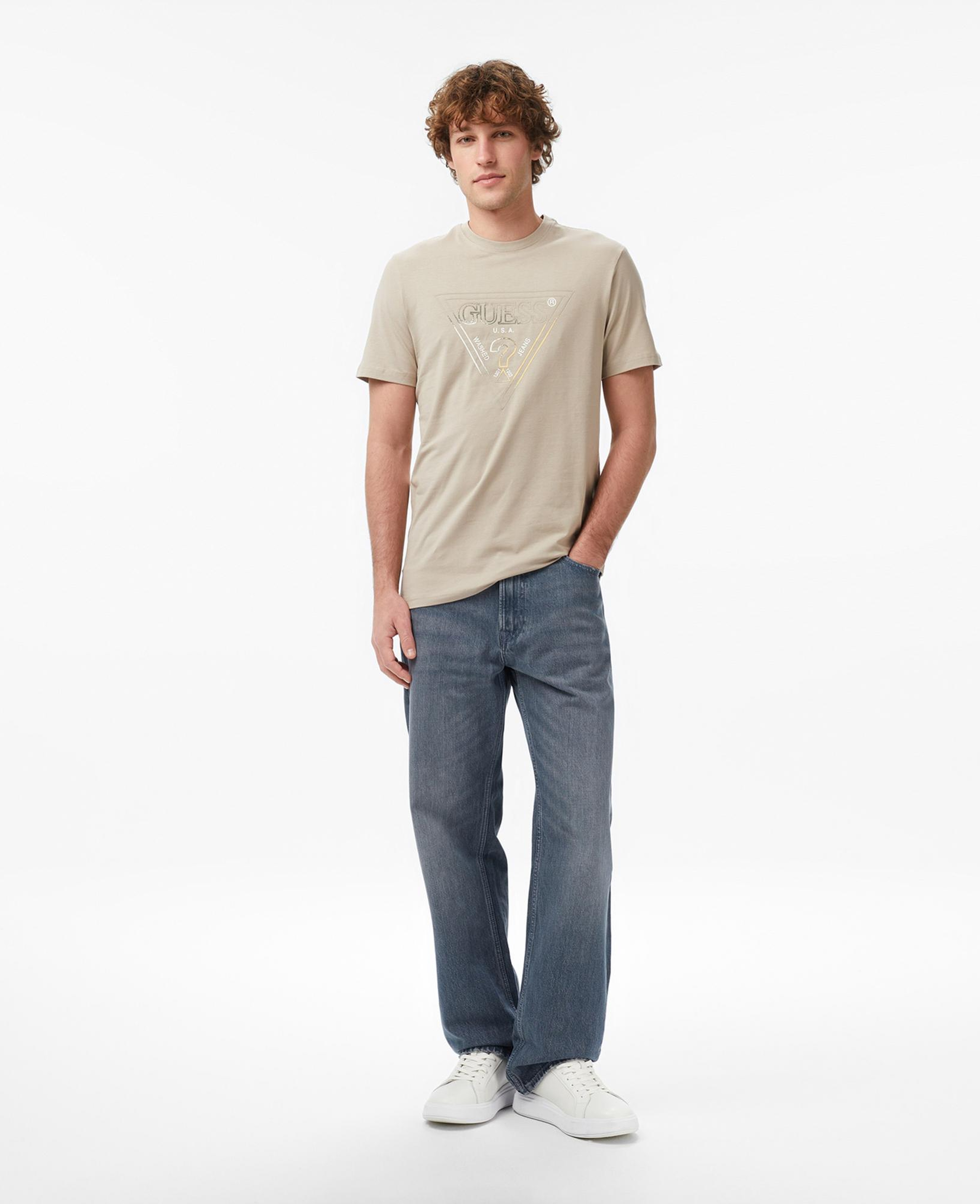 Guess Slim Fit Erkek Bej T-Shirt