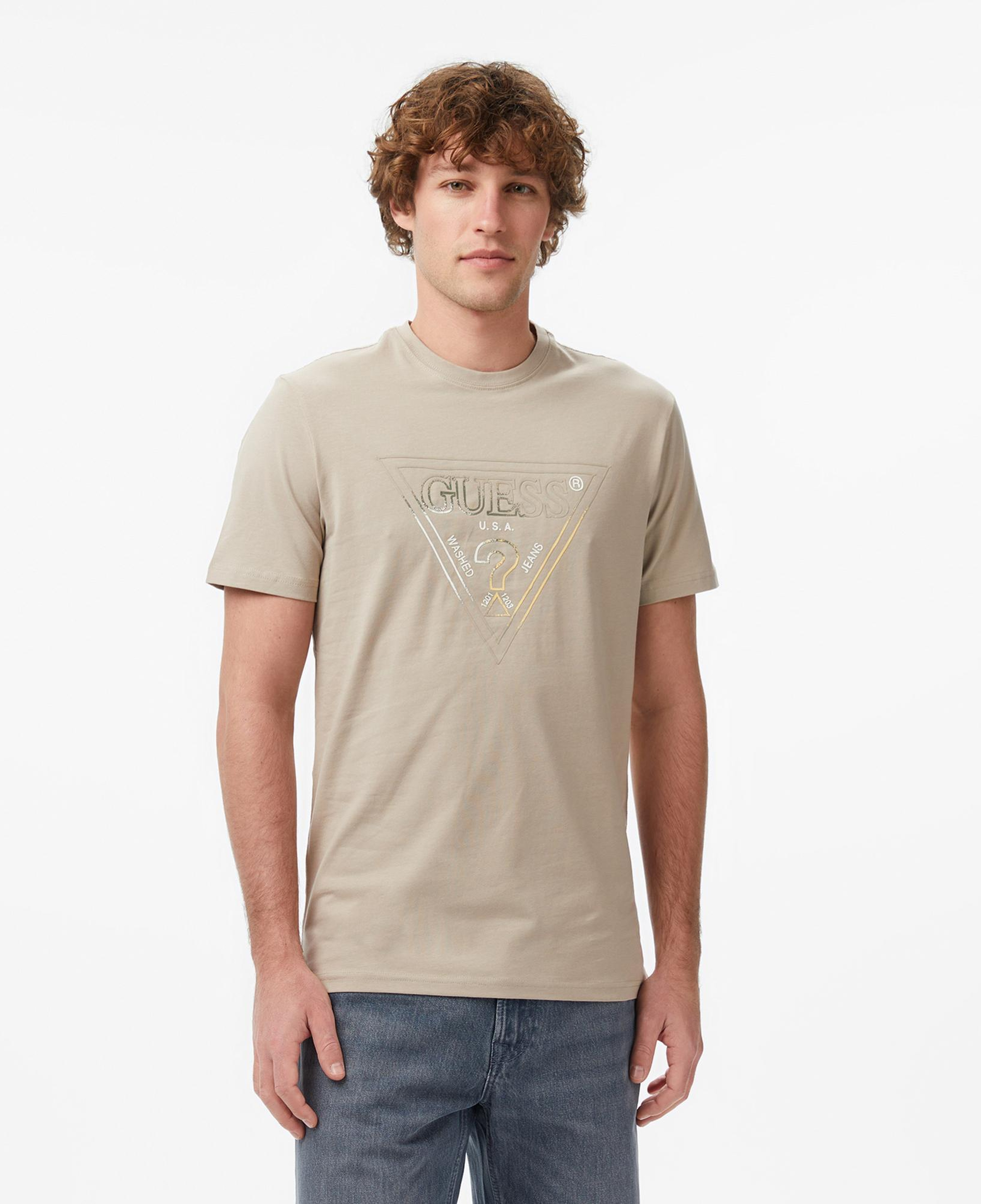 Guess Slim Fit Erkek Bej T-Shirt