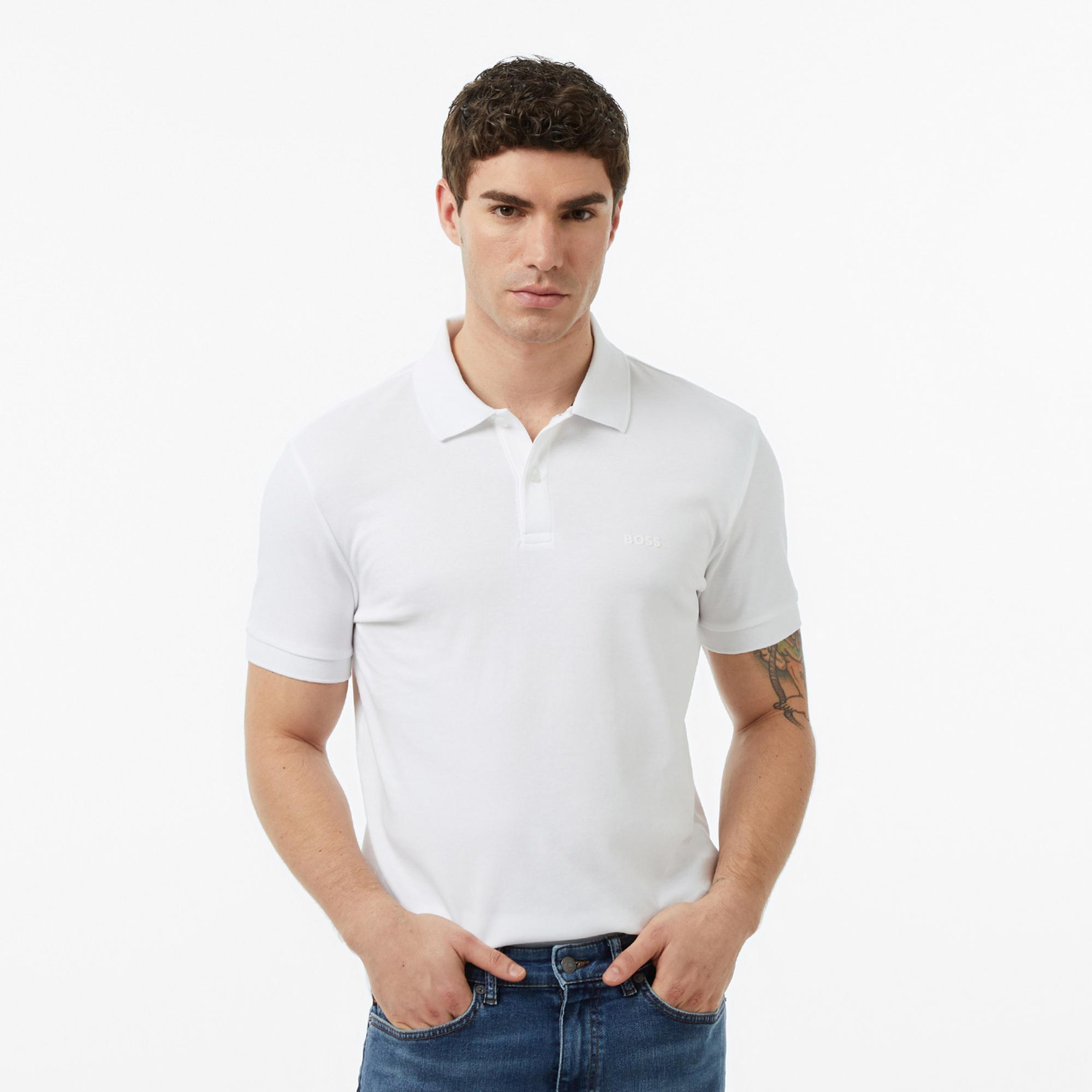 Boss Pio 2 Erkek Beyaz Polo