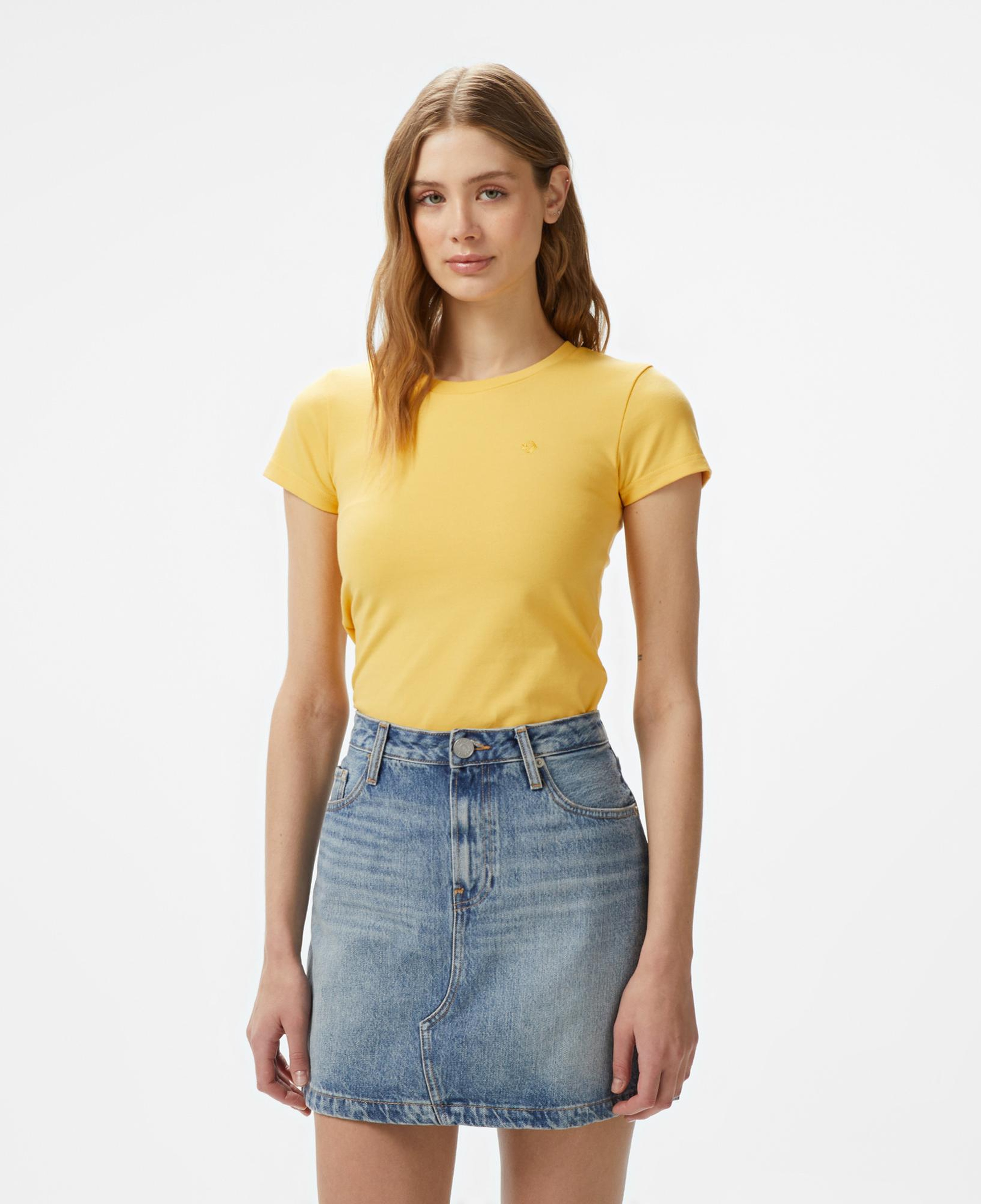 Converse Slim Fit Kadın Sarı T-Shirt