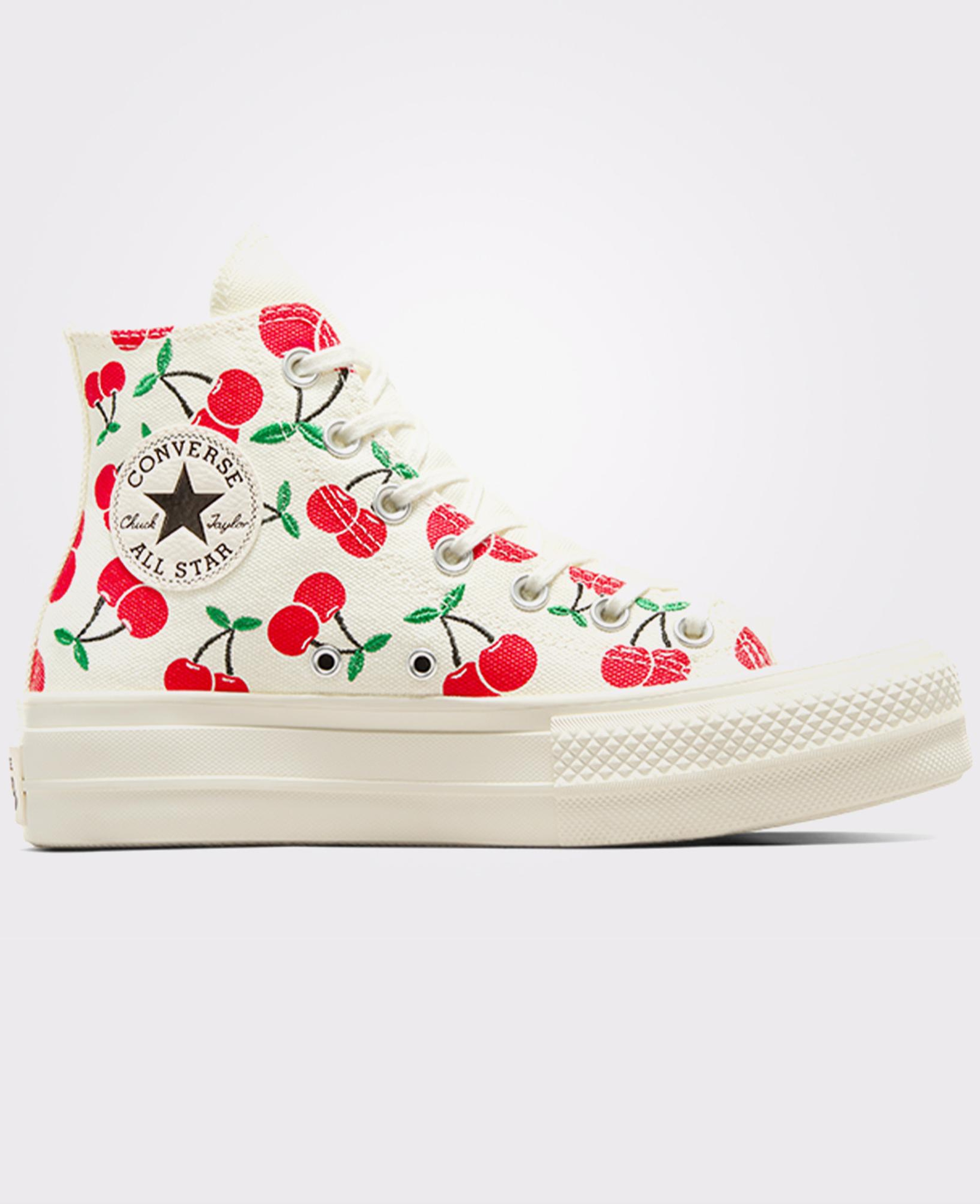 Converse Chuck Taylor All Star Lift Cherry Unisex Krem Platform Sneaker