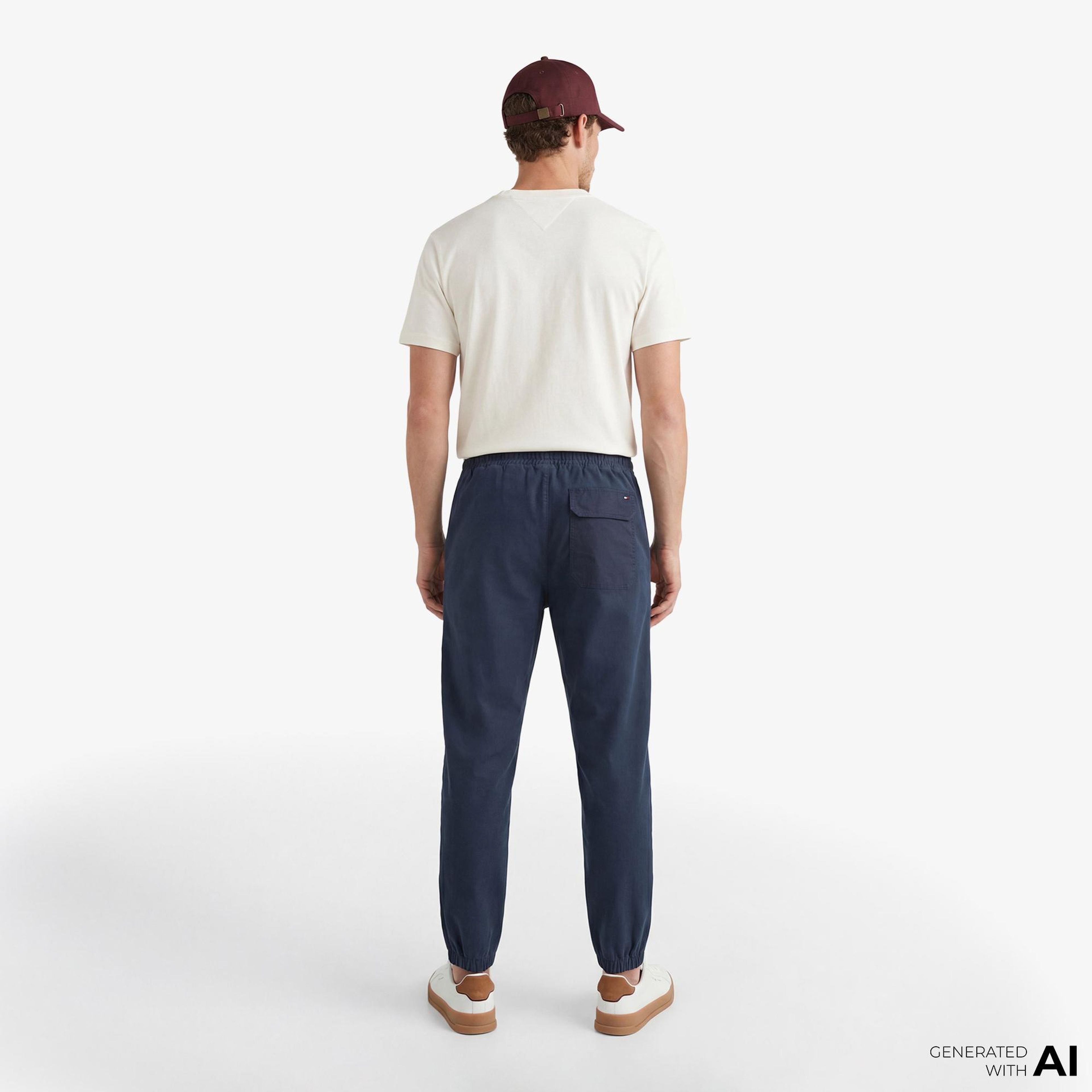 Tommy Hilfiger Mixed Media Erkek Lacivert Eşofman Altı