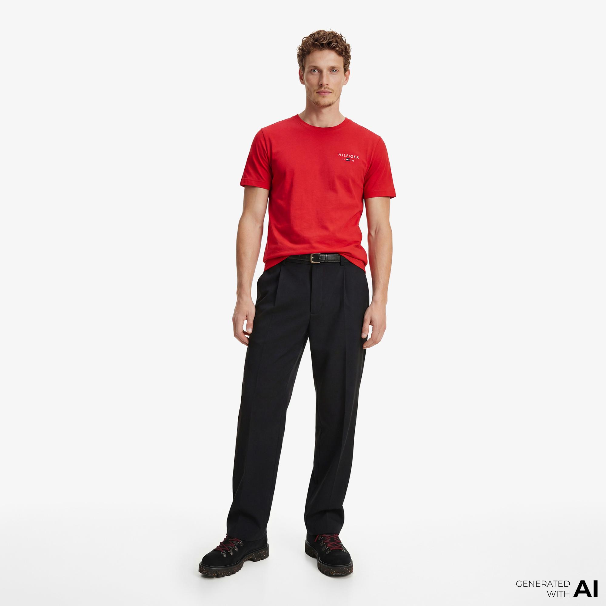 Tommy Hilfiger Brand Love Graphic Erkek Kırmızı T-Shirt