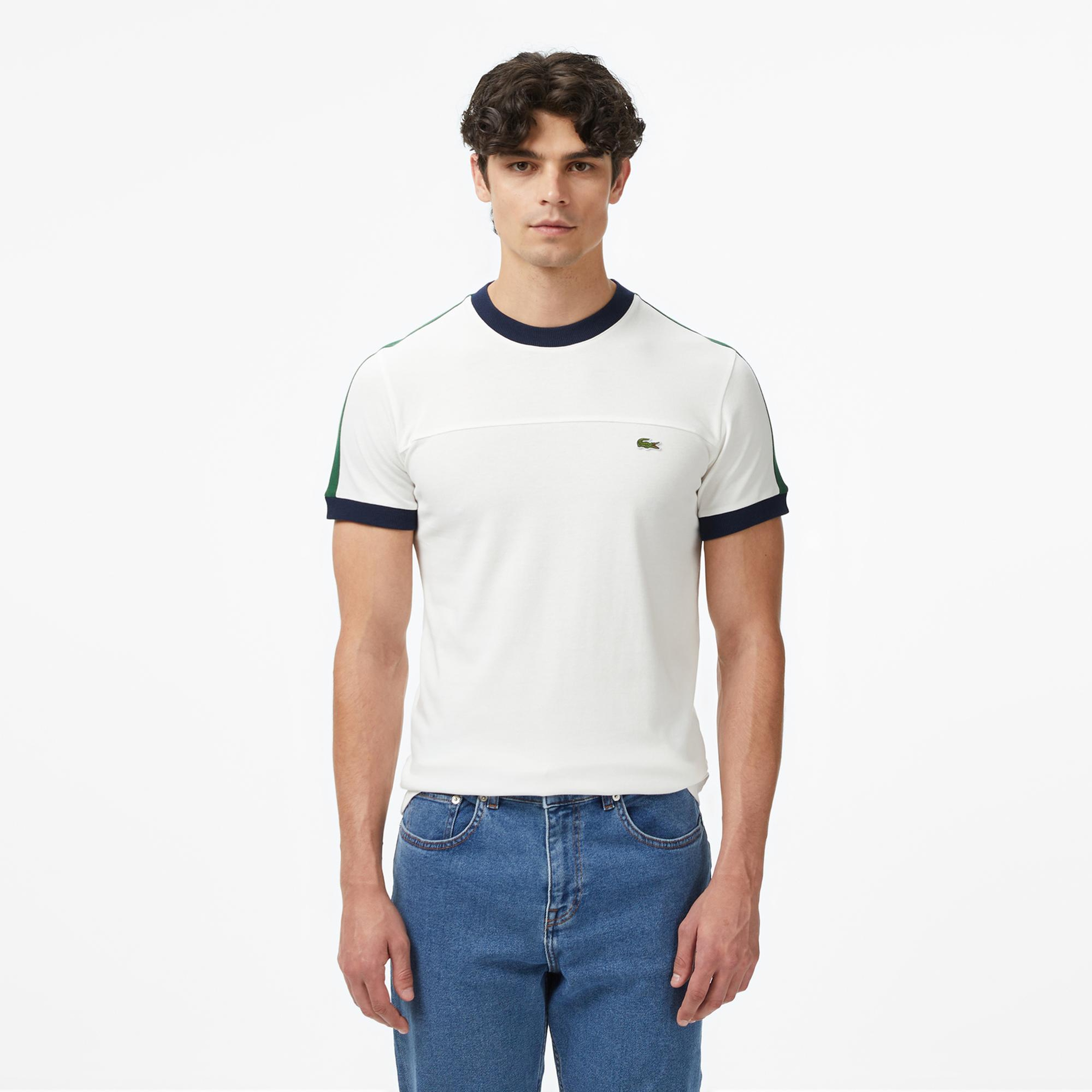 Lacoste Erkek Regular Fit Bisiklet Yaka Beyaz T-Shirt