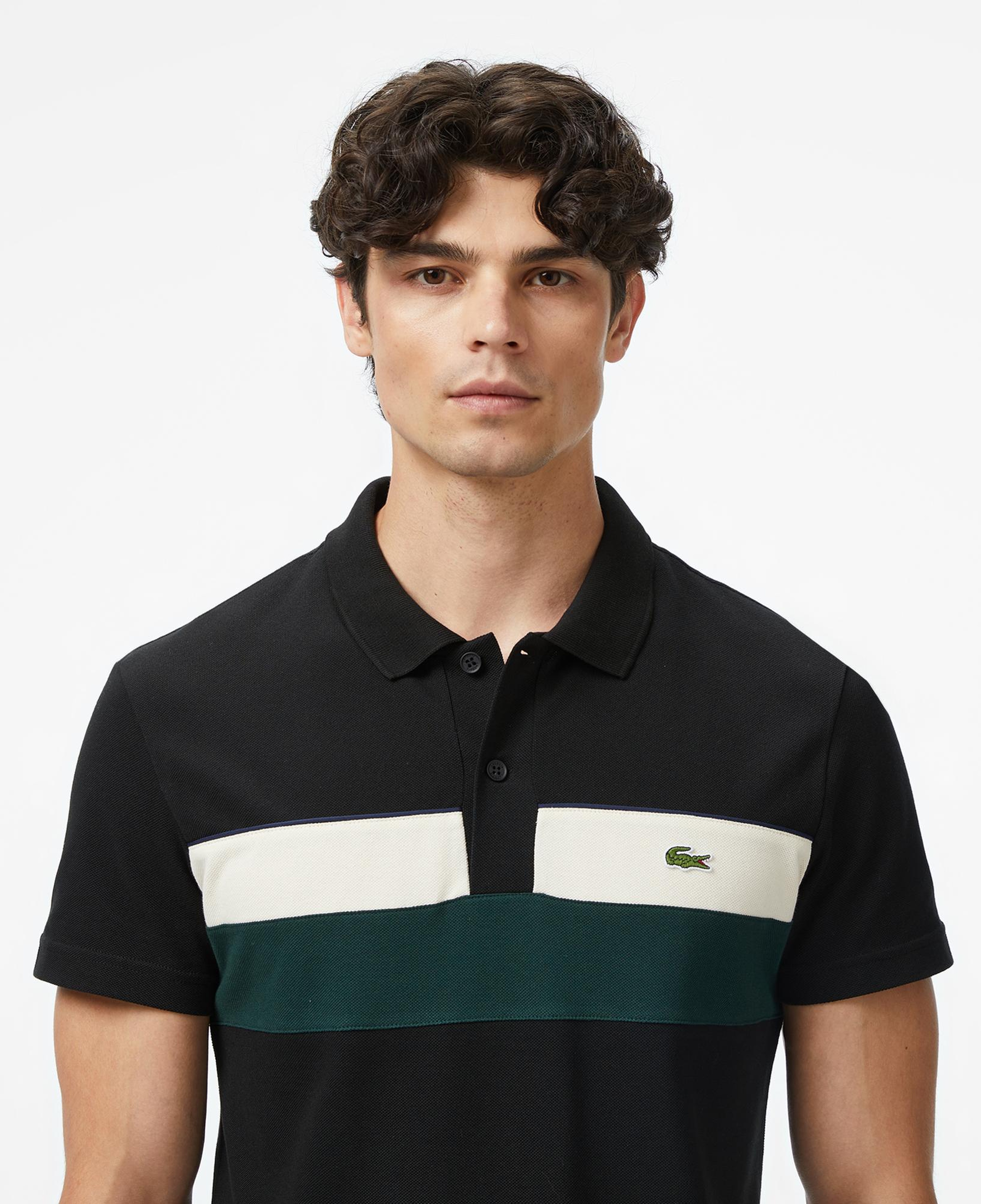 Lacoste Erkek Regular Fit Renk Bloklu Siyah Polo