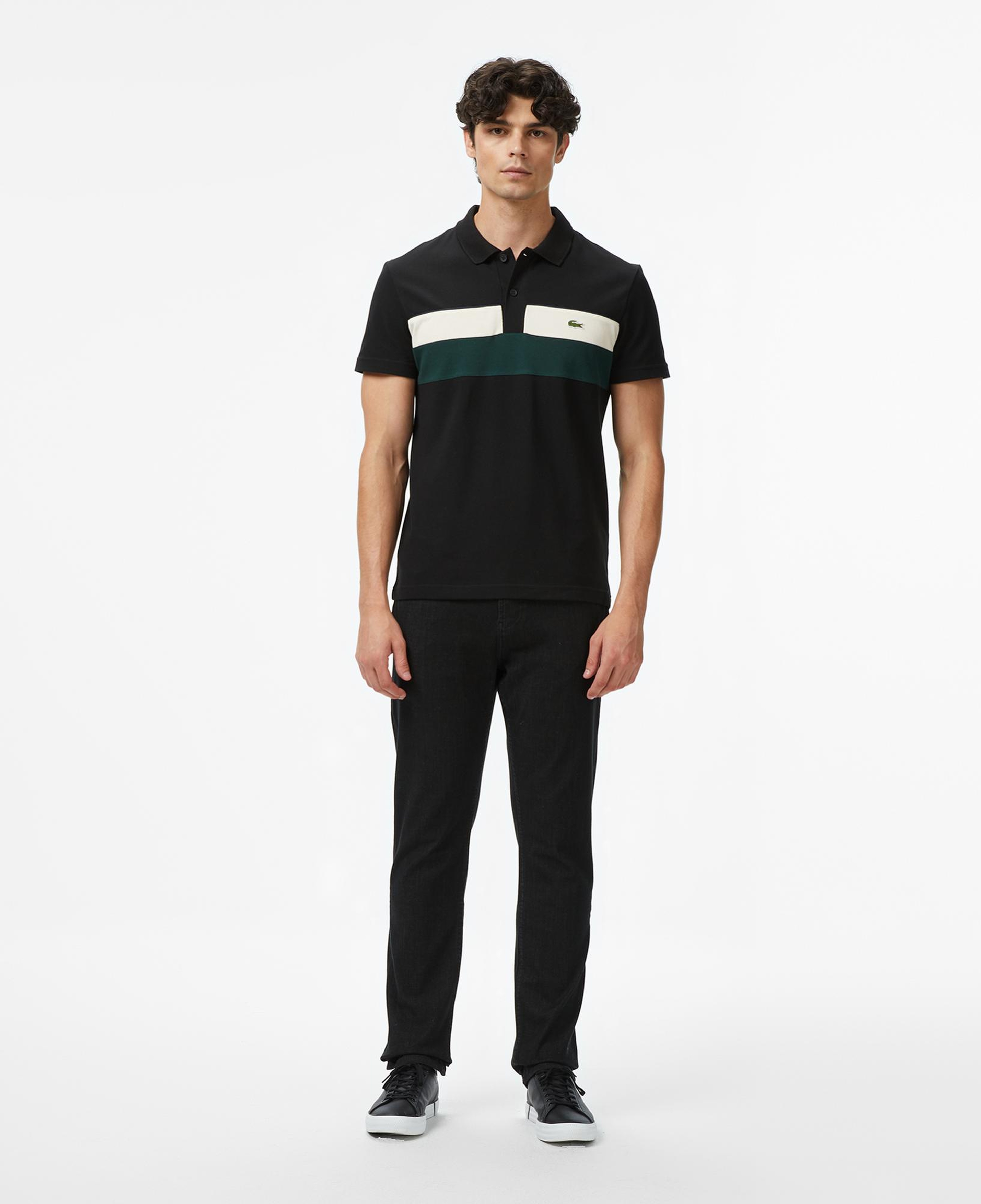 Lacoste Erkek Regular Fit Renk Bloklu Siyah Polo