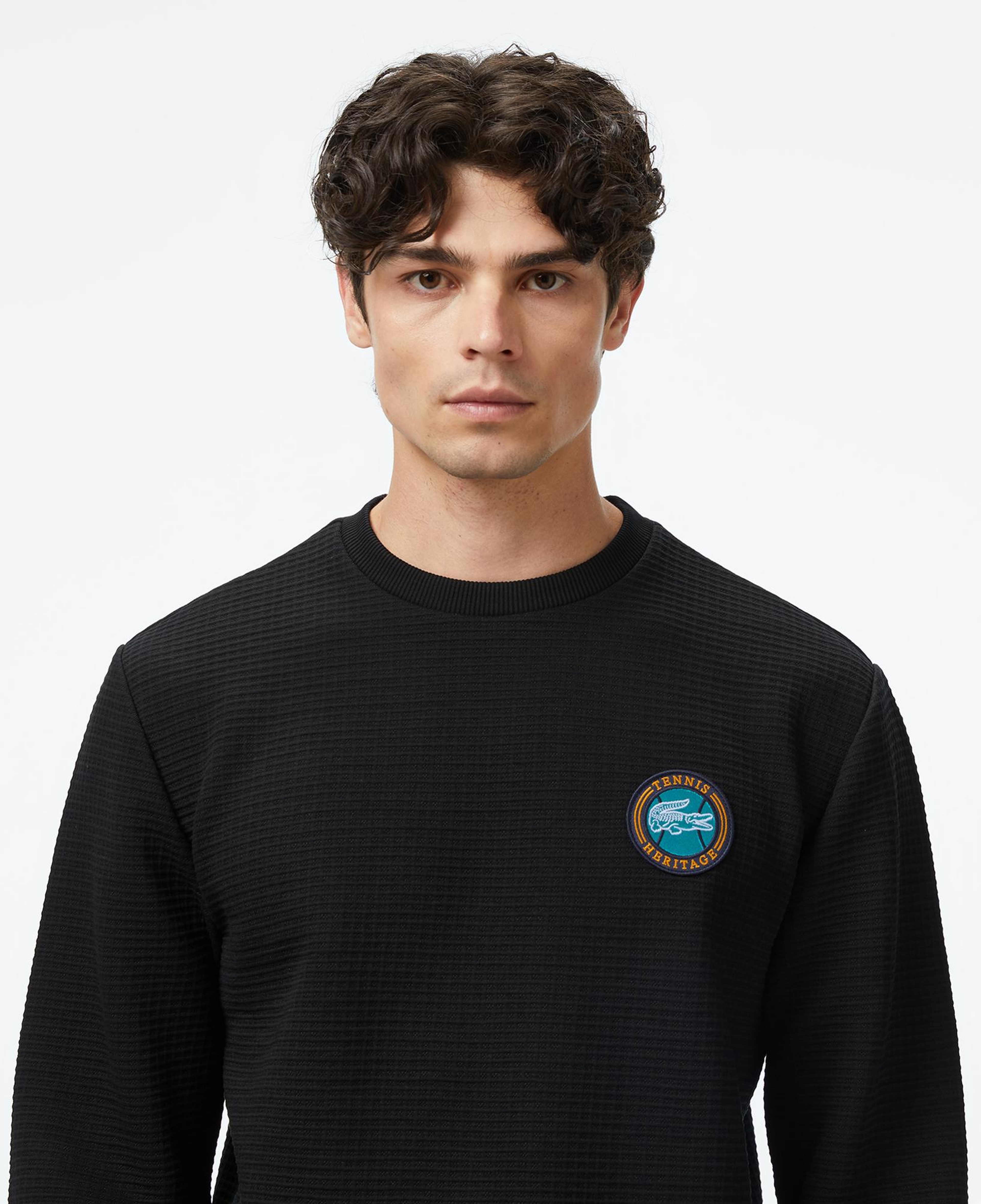 Lacoste Erkek Uzun Kollu Bisiklet Yaka Siyah T-Shirt