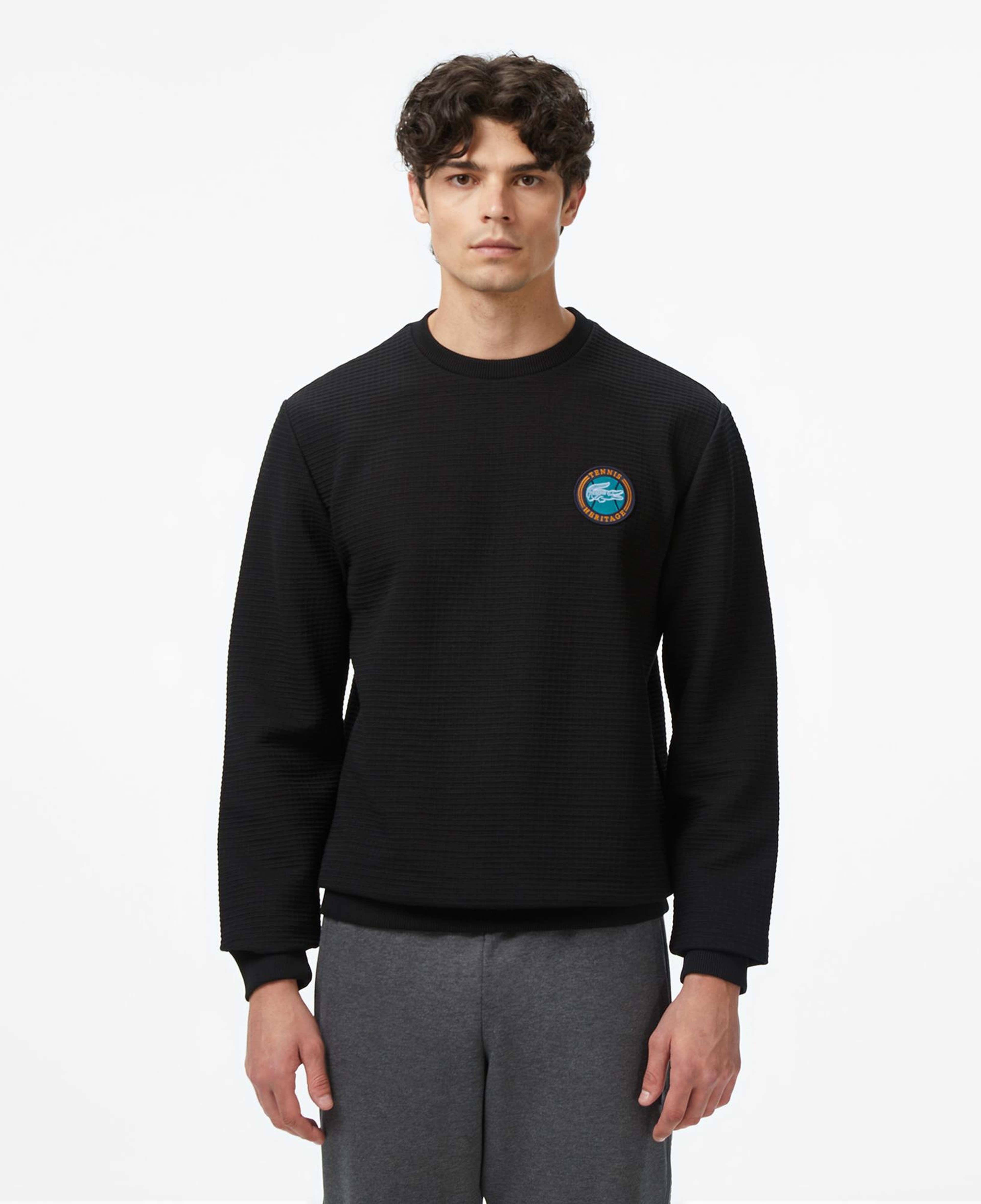 Lacoste Erkek Uzun Kollu Bisiklet Yaka Siyah T-Shirt