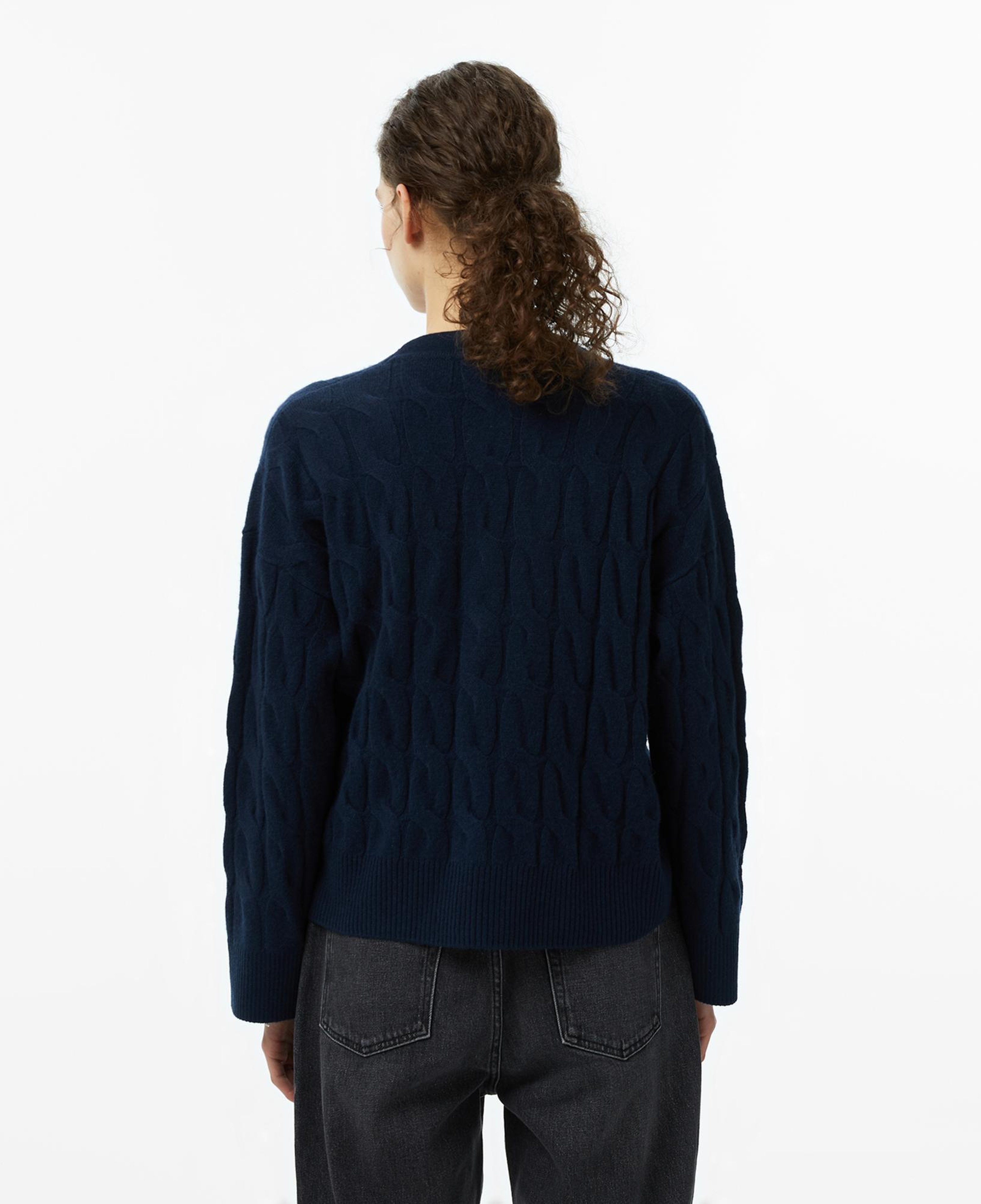 Tommy Hilfiger Mainline Soft Wool Cable Cardigan Kadın Lacivert Hırka