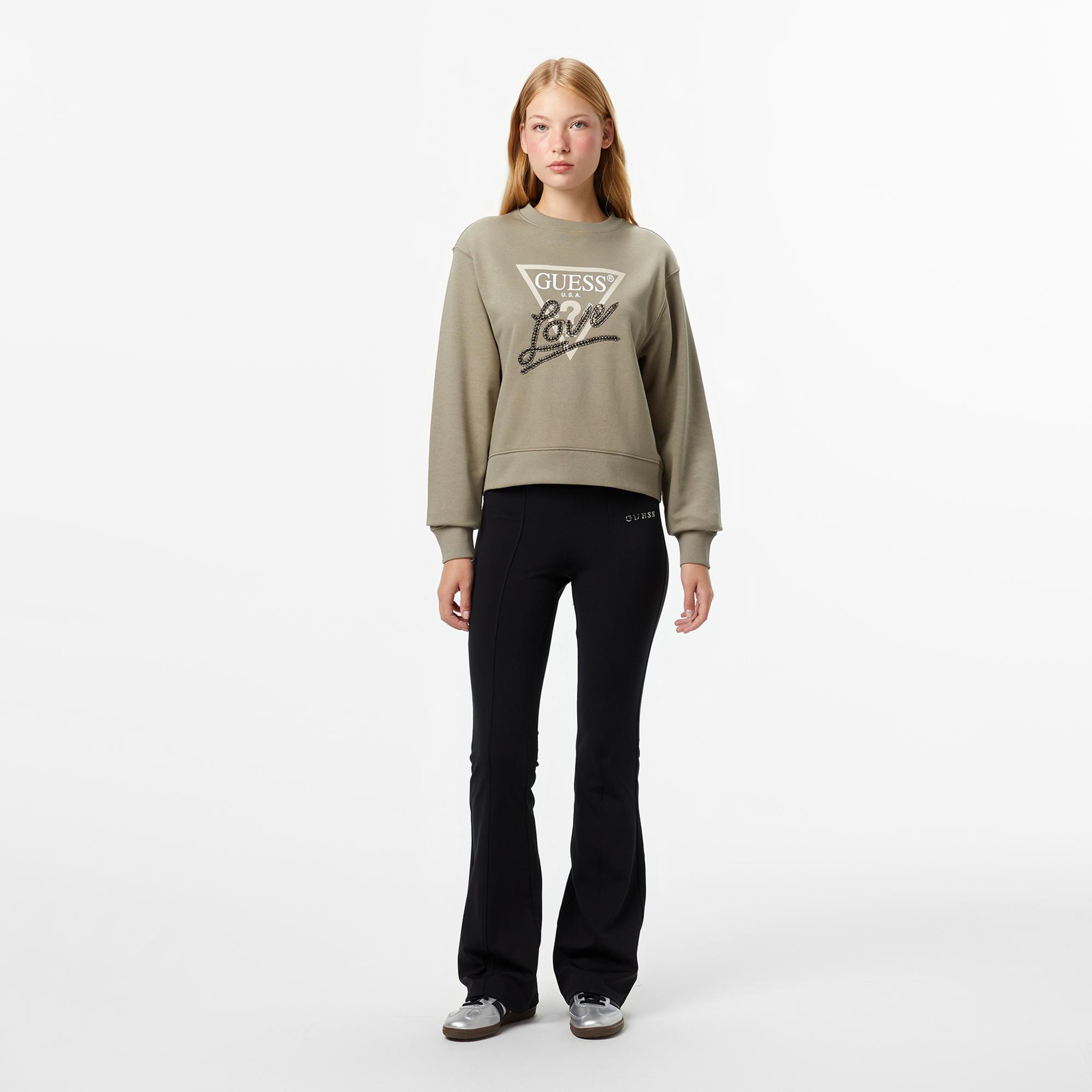 Guess Studded Kadın Yeşil Sweatshirt