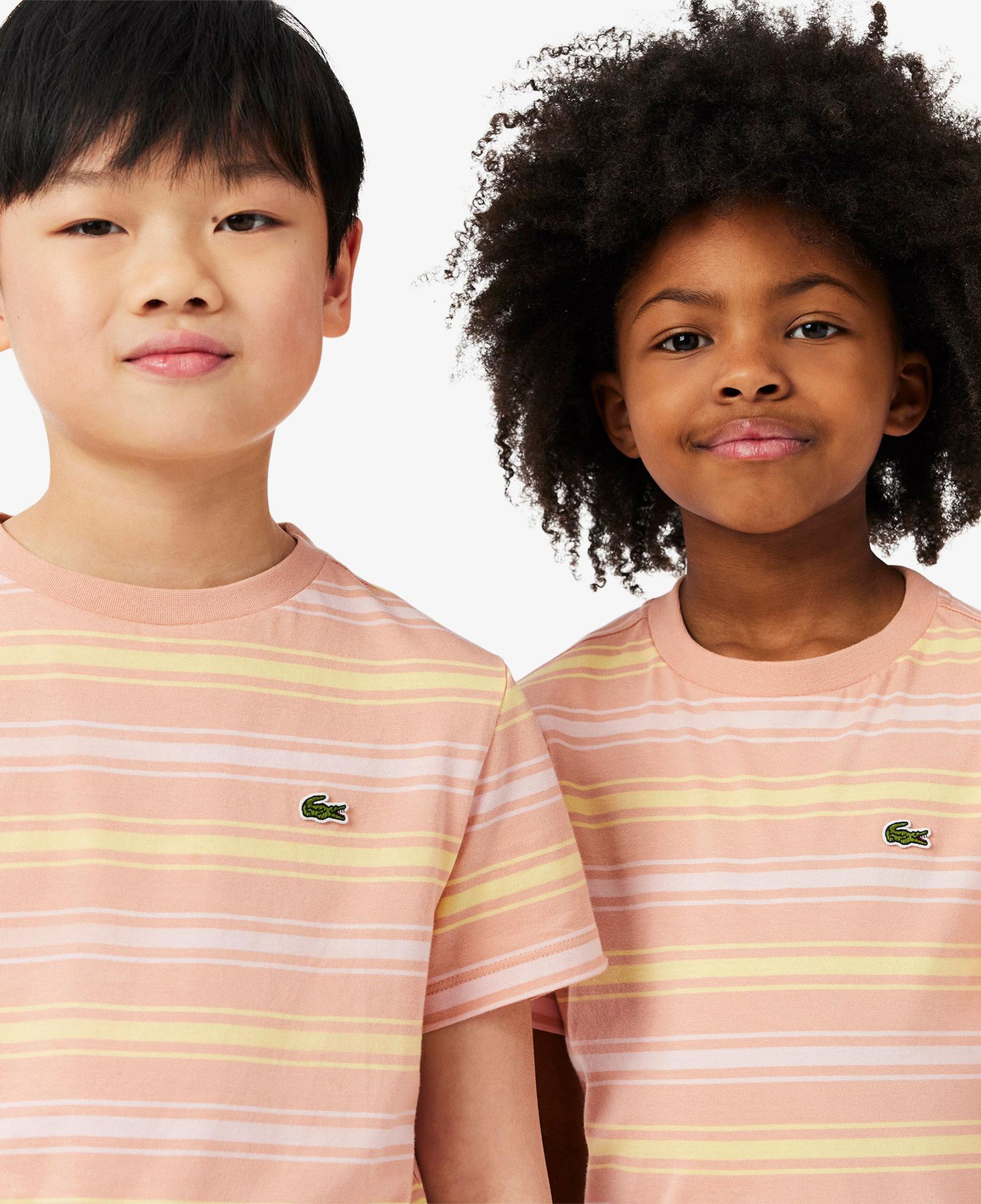 Lacoste Çocuk Bisiklet Yaka Çizgili Pembe T-Shirt