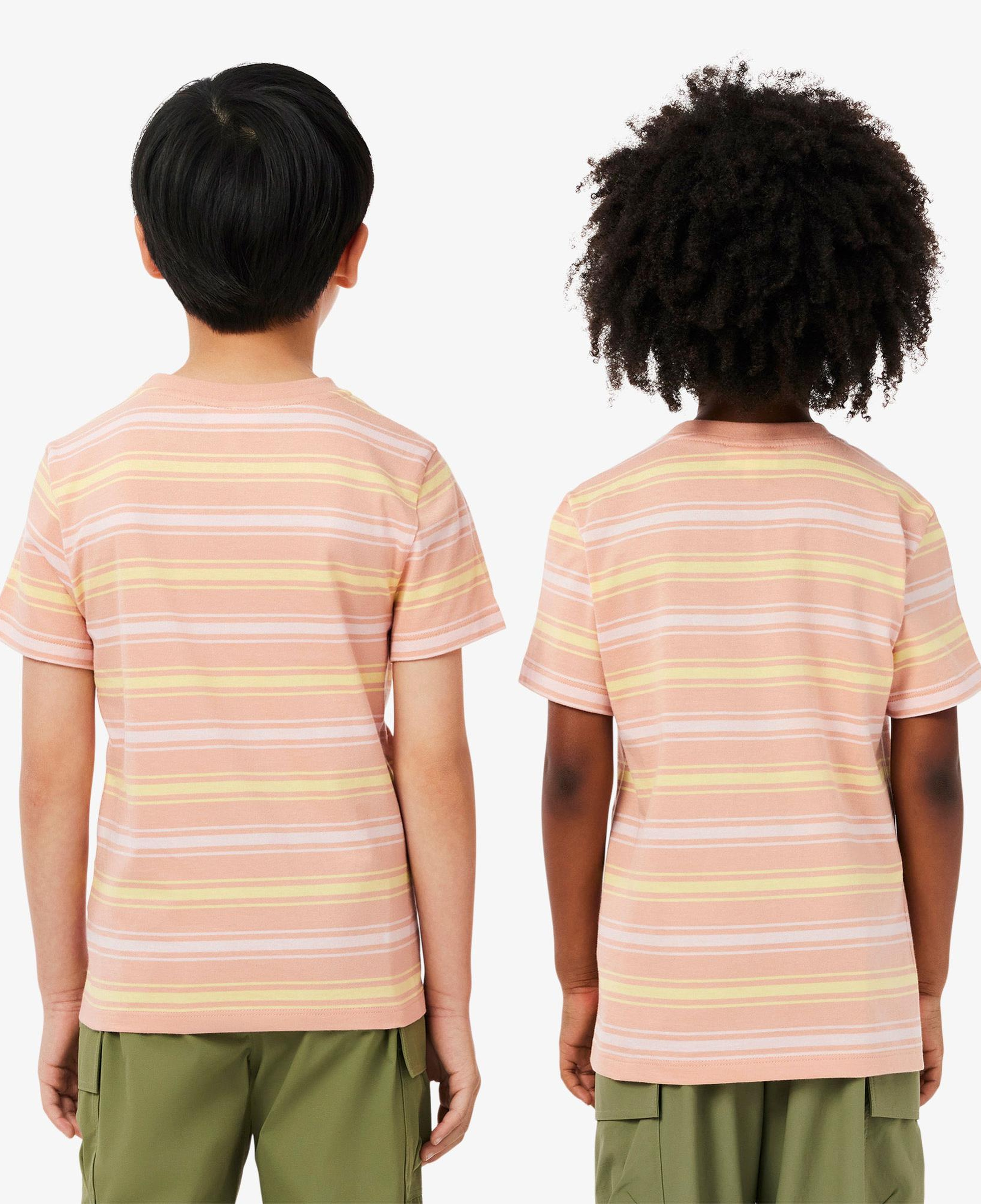 Lacoste Çocuk Bisiklet Yaka Çizgili Pembe T-Shirt