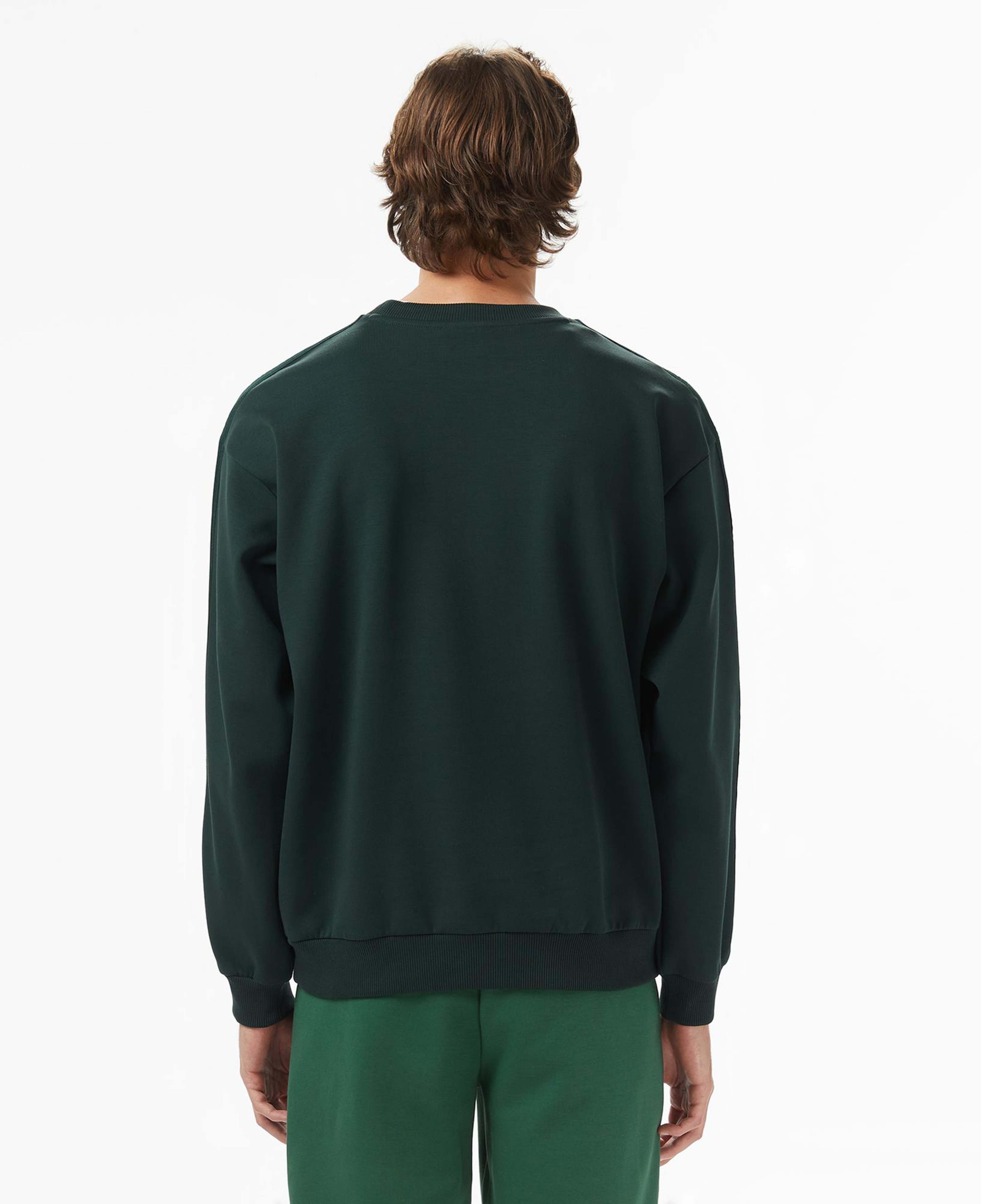 Lacoste Erkek Relaxed Fit Bisiklet Yaka Koyu Yeşil Sweatshirt