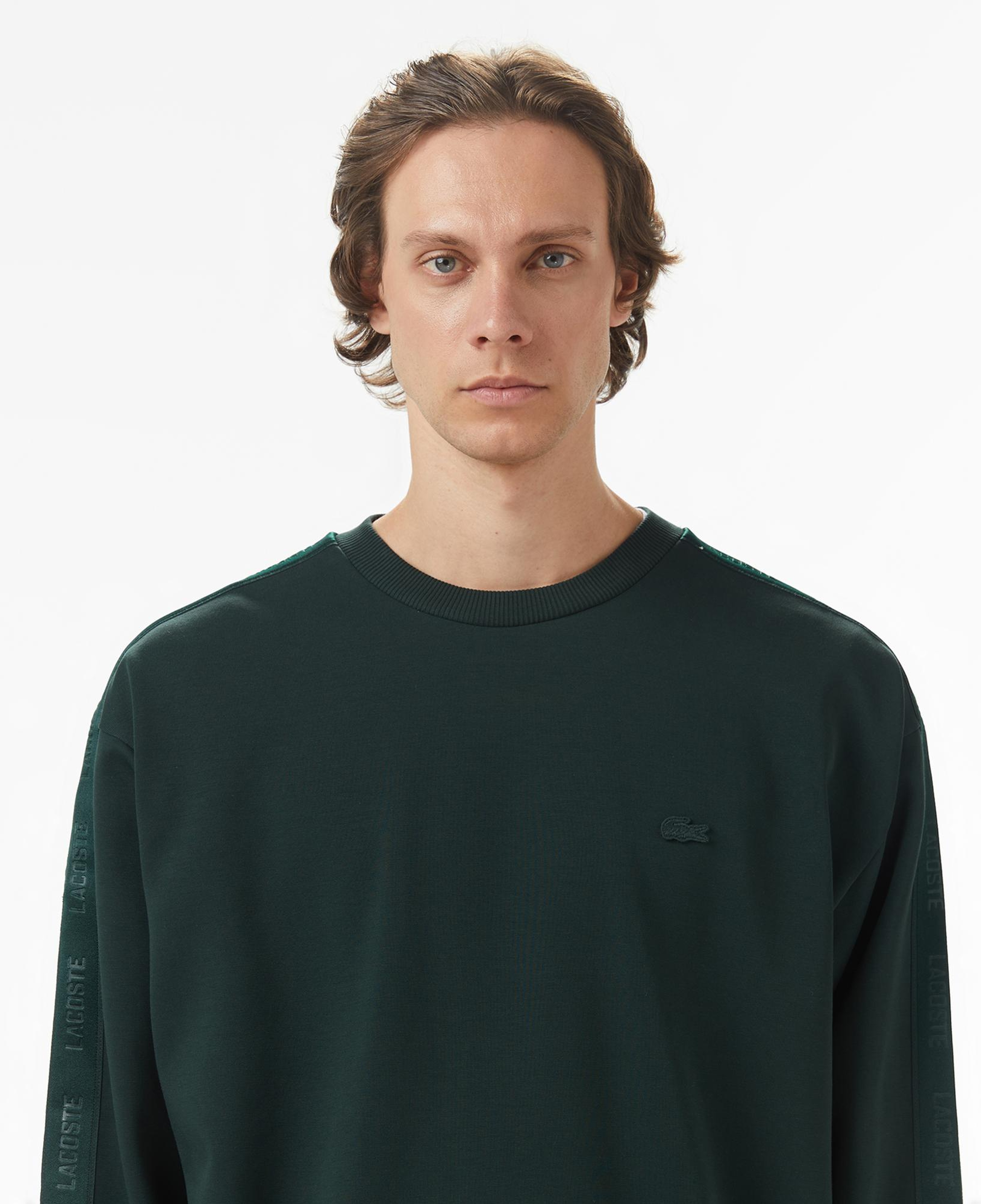 Lacoste Erkek Relaxed Fit Bisiklet Yaka Koyu Yeşil Sweatshirt